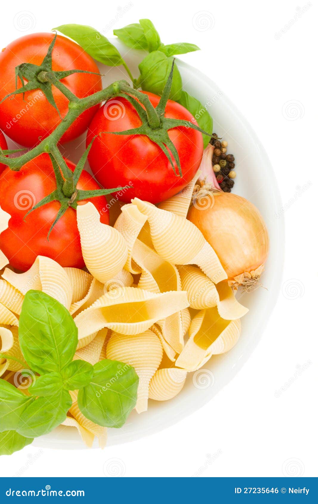 Raw italian pasta in plate stock photo. Image of ingredient 27235646