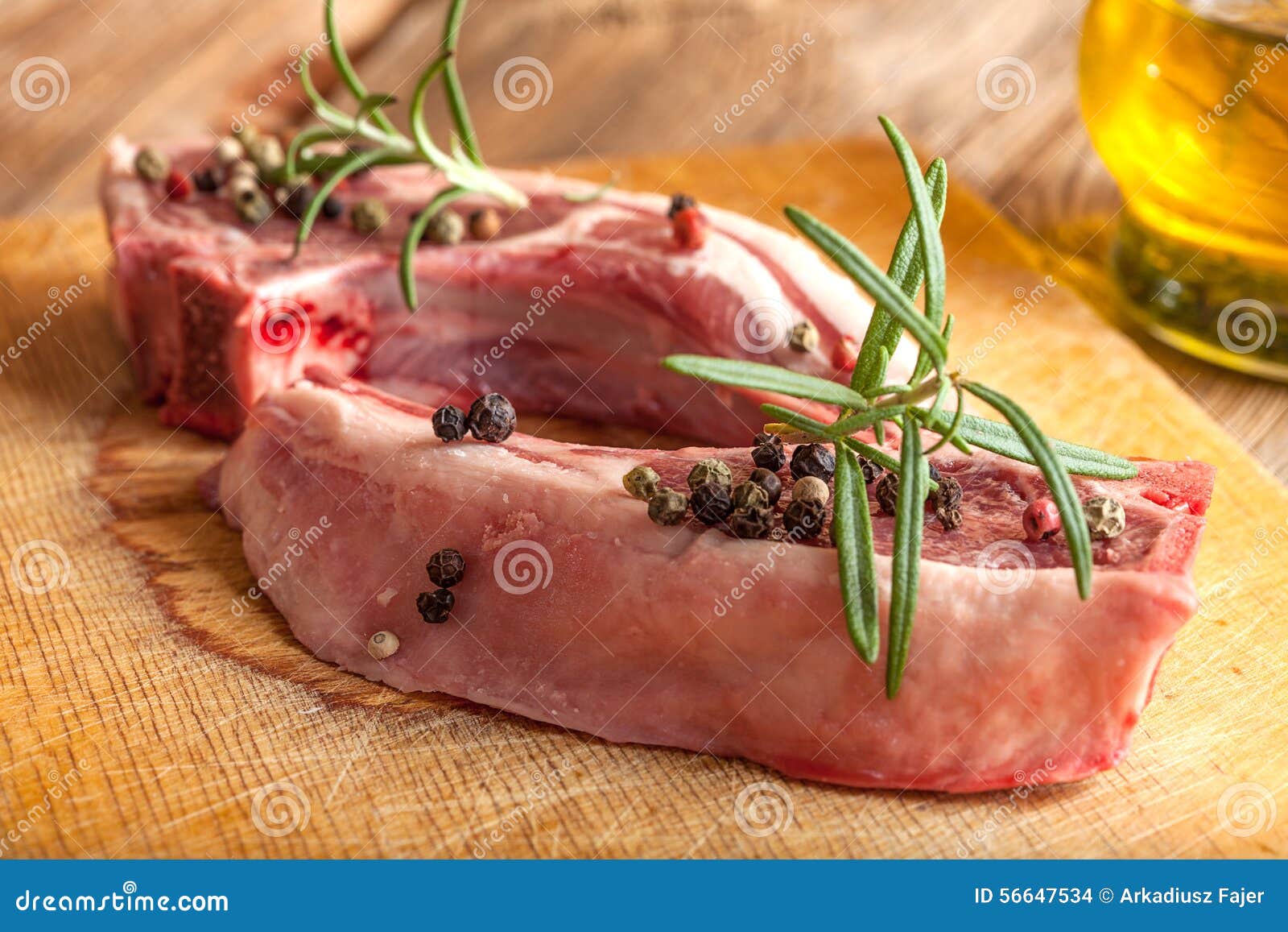 Raw Lamb Chop Ready for Frying. Stock Photo Image of closeup, cooking