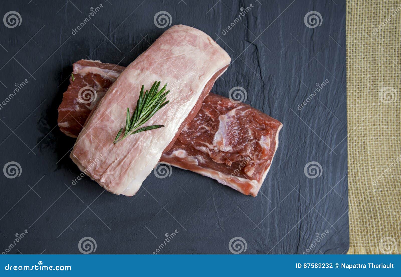 Raw lamb loin fillet stock photo. Image of reflection 87589232
