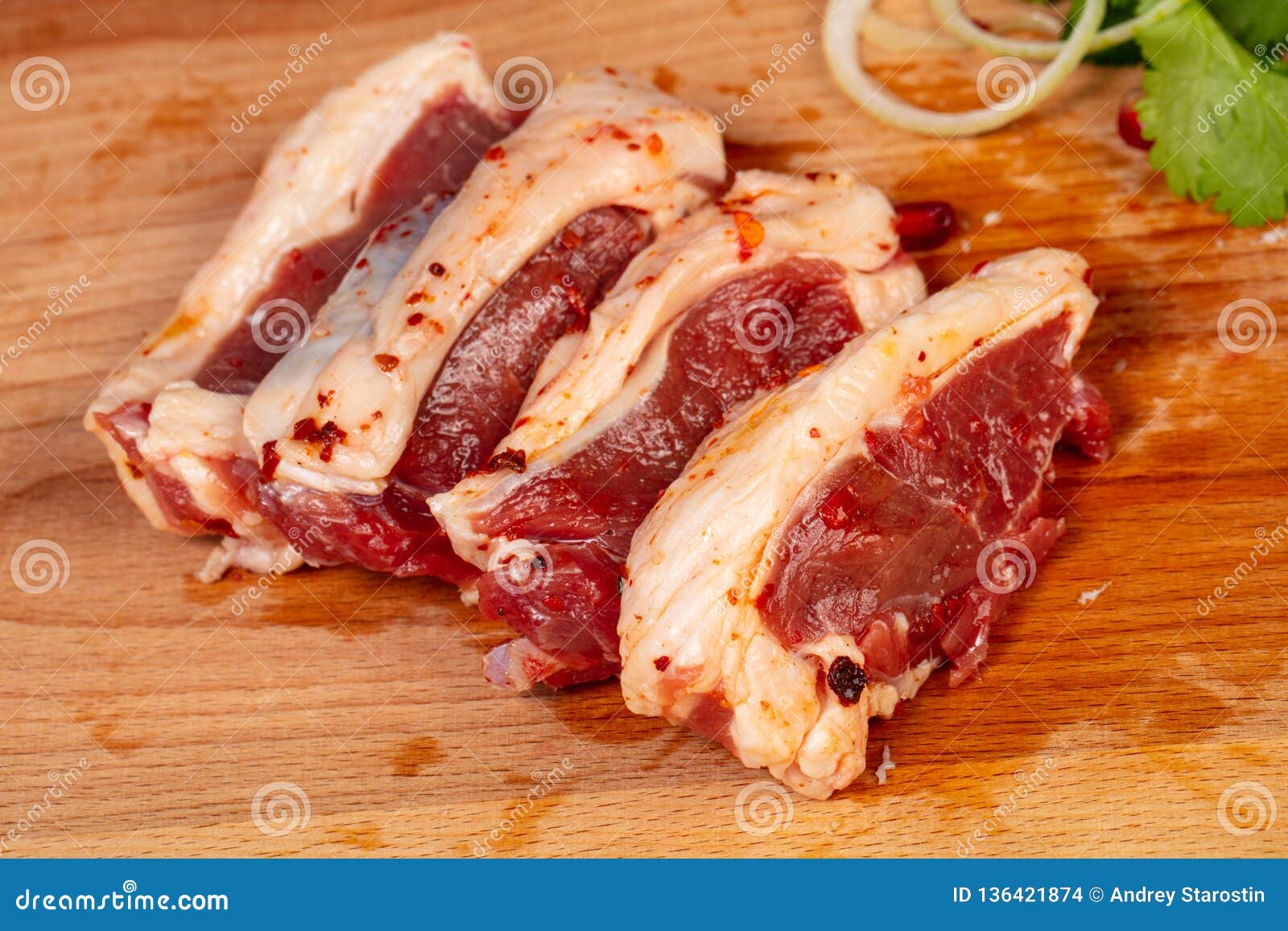 Raw lamb meat stock photo. Image of pepper, closeup 136421874