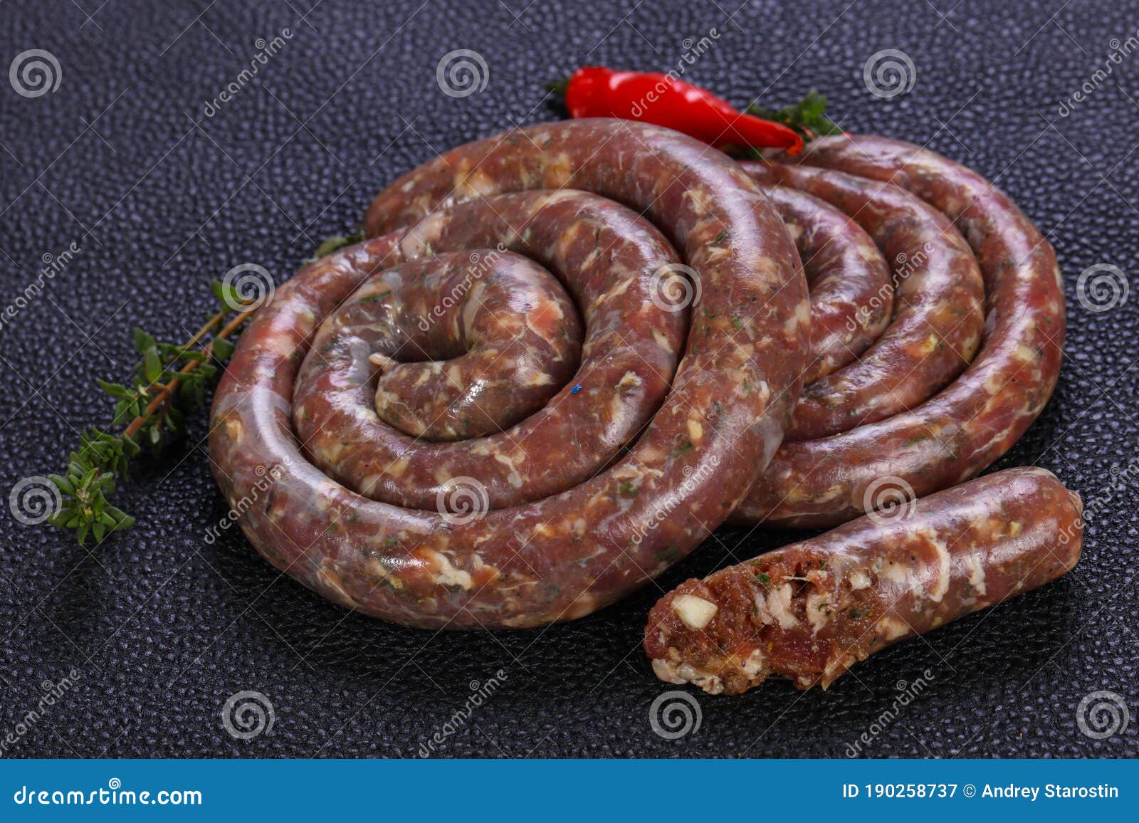Raw lamb sausages stock image. Image of chorizo, meat 190258737