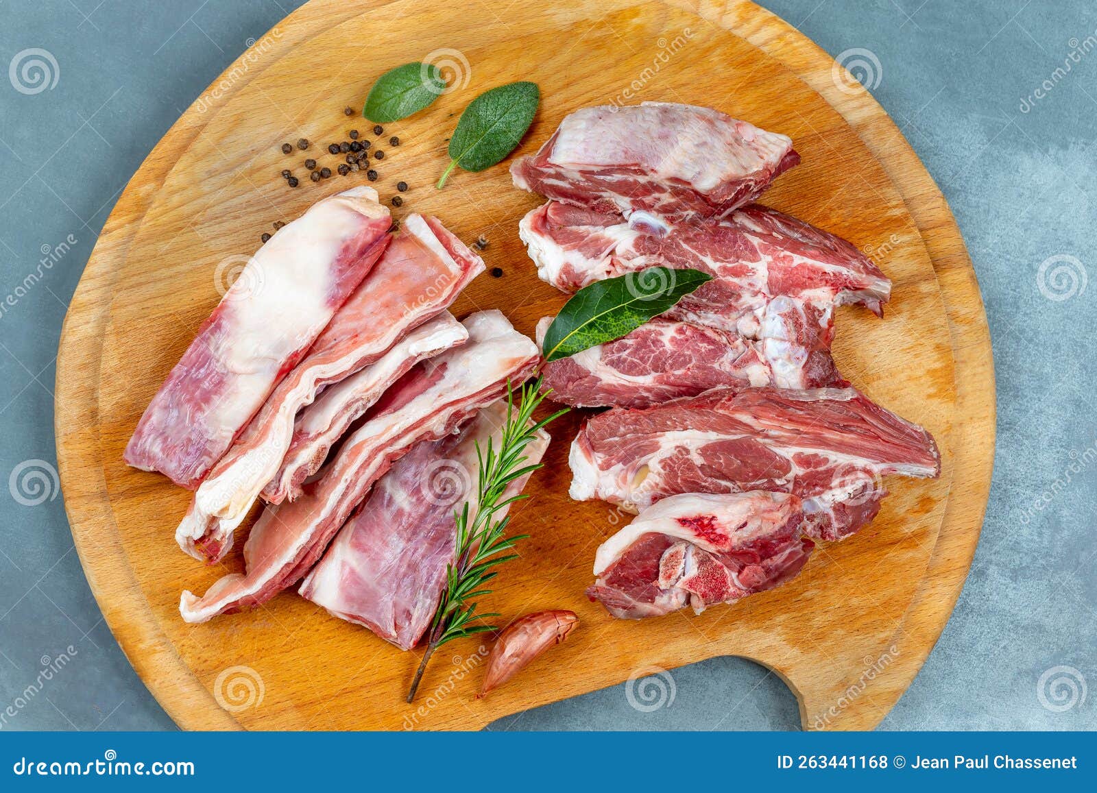 Raw Lamb Stew Meat on Cutting Board Stock Photo Image of gastronomie