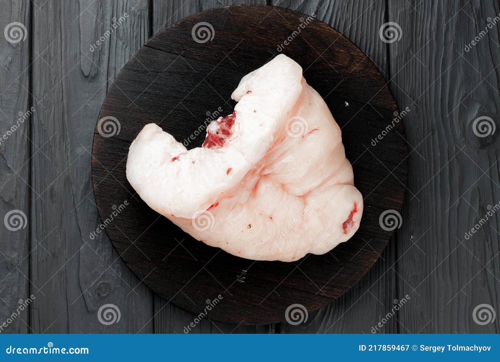 Raw Lamb Tail Fat on Wooden Board Stock Image Image of butchery