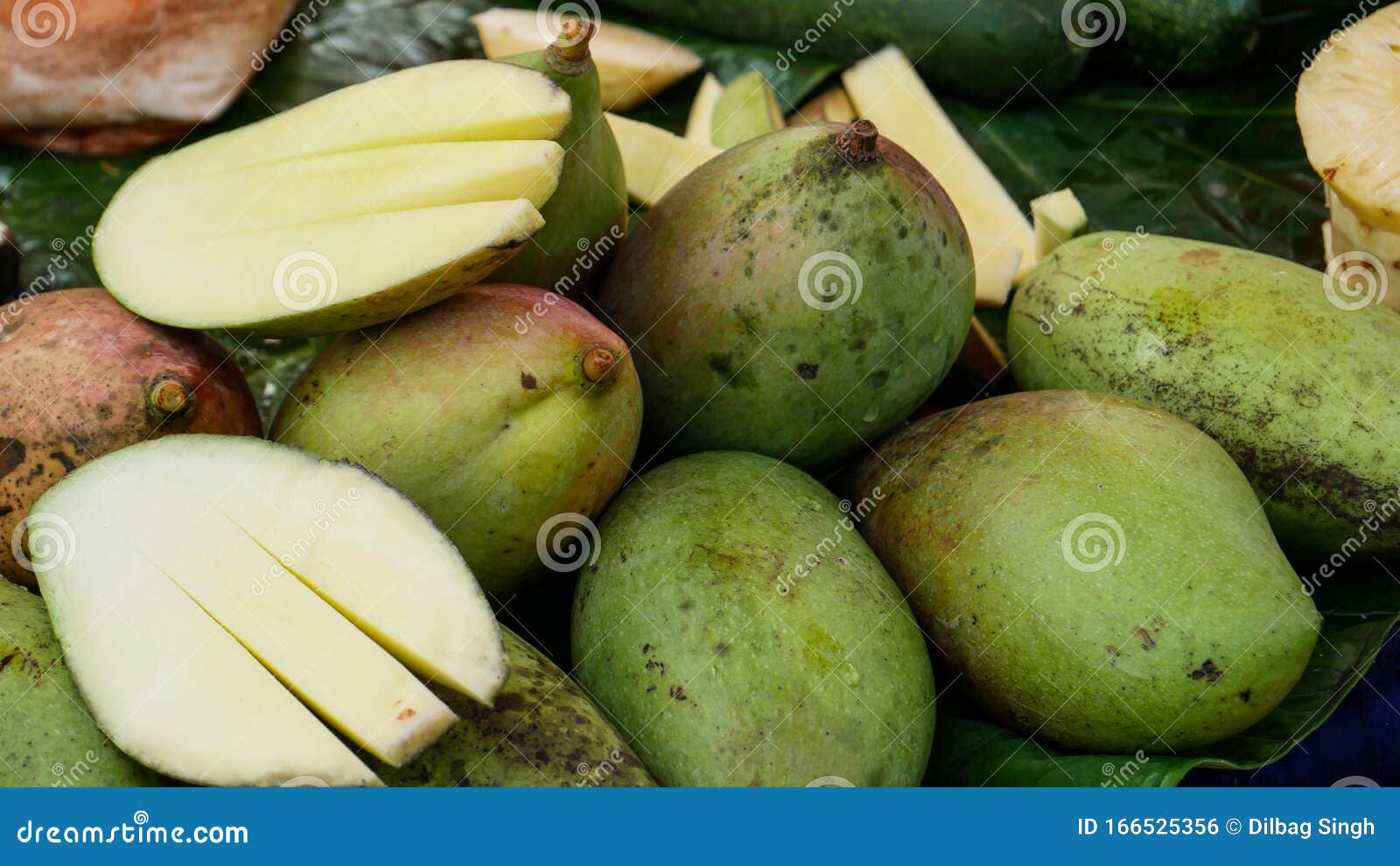 Raw Mango Piles in Street of India Stock Photo Image of delicious