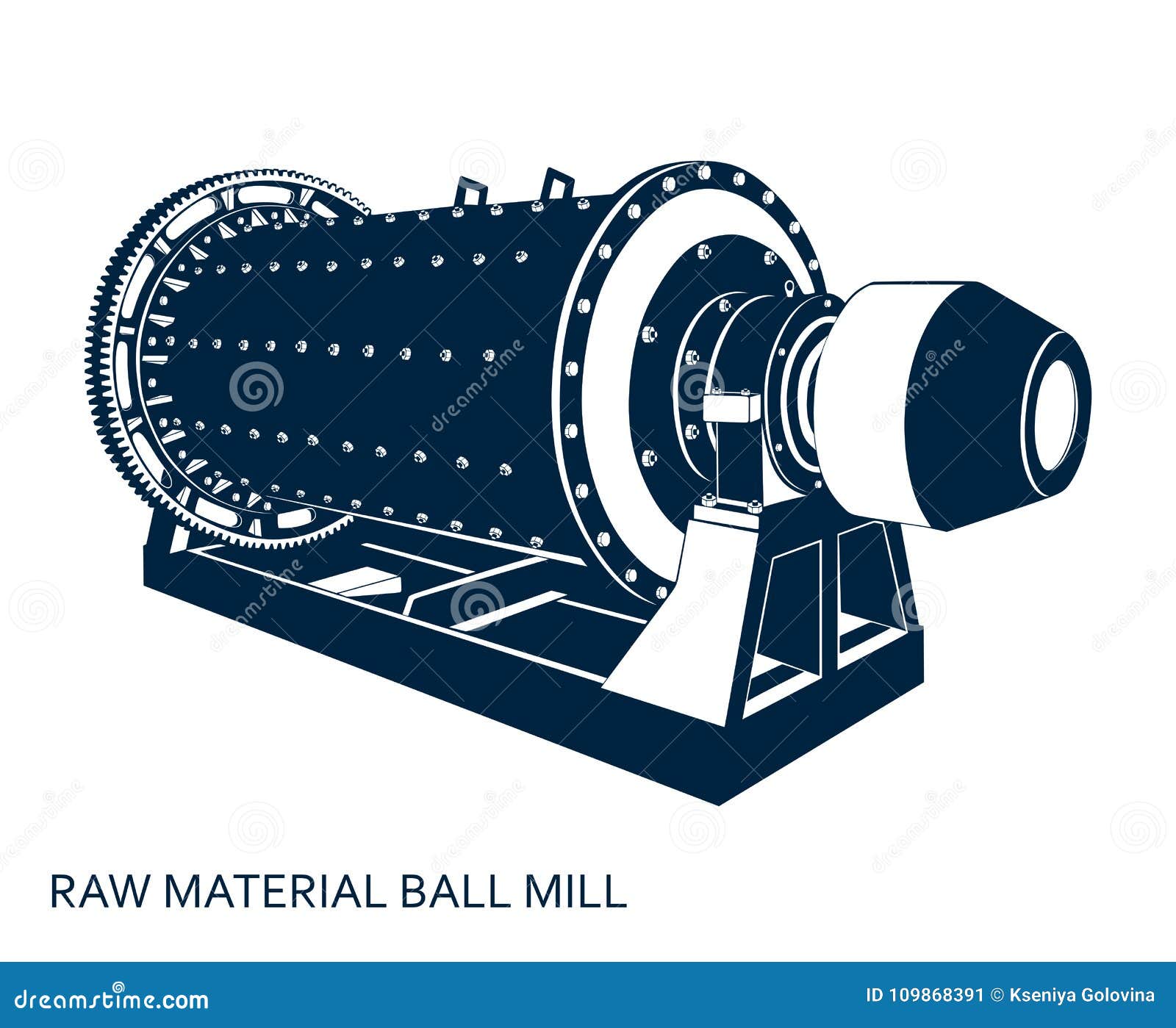 Raw material ball mill stock vector. Illustration of development