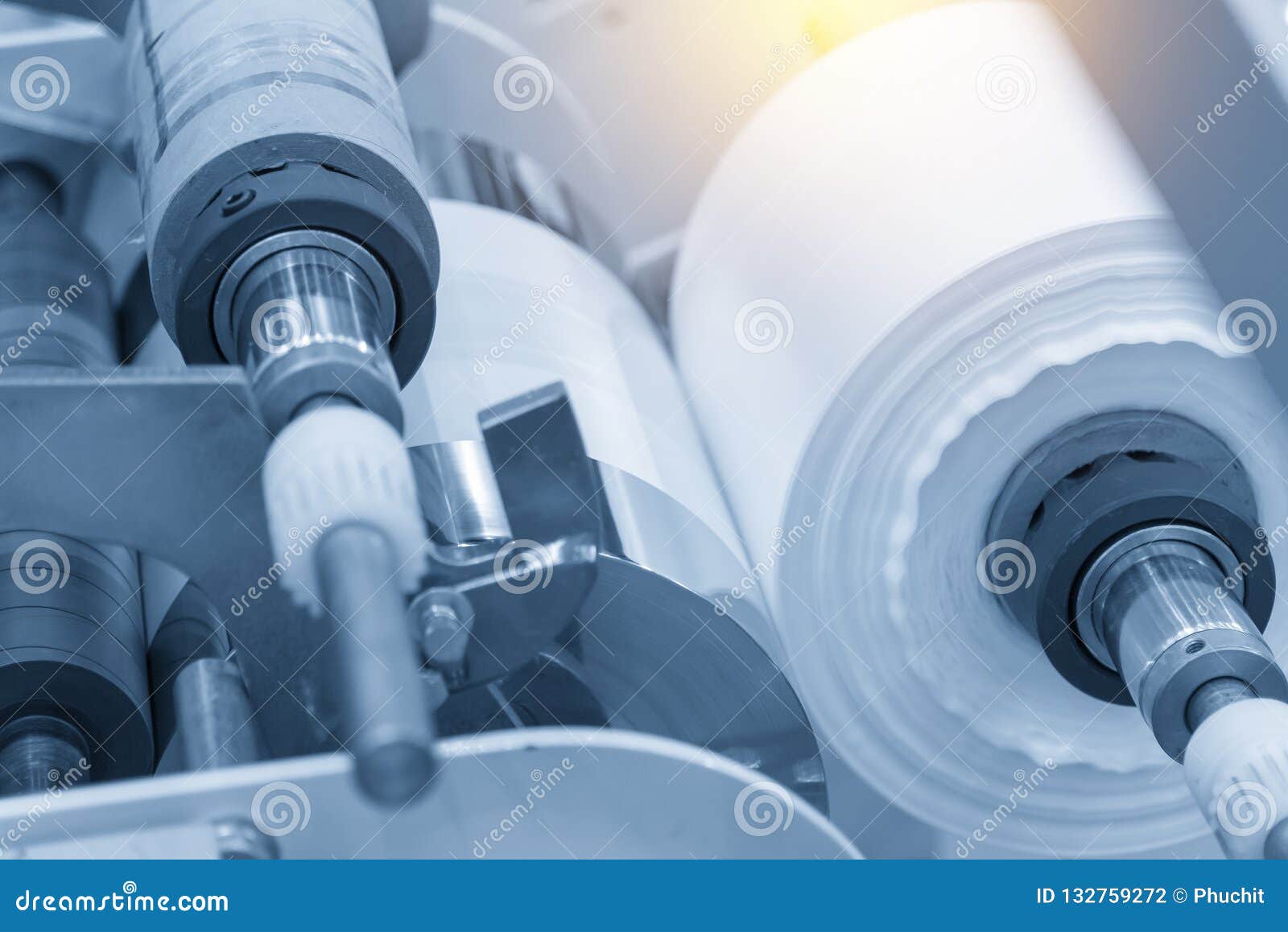 The Raw Material for Plastic Bag in the Machine. Stock Photo Image of