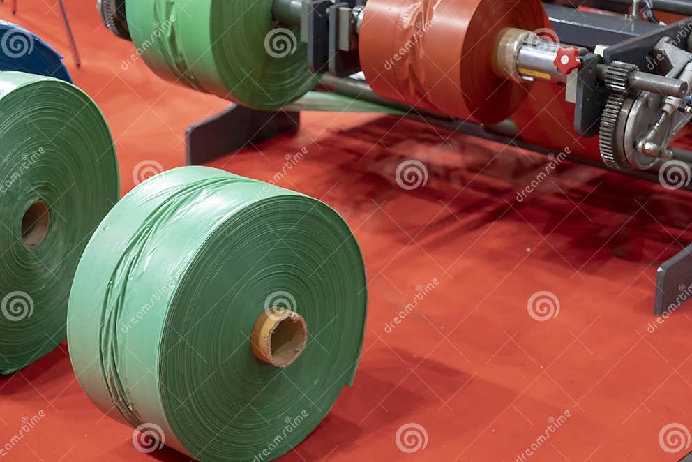 The Raw Material for Plastic Bag Production. Stock Photo Image of