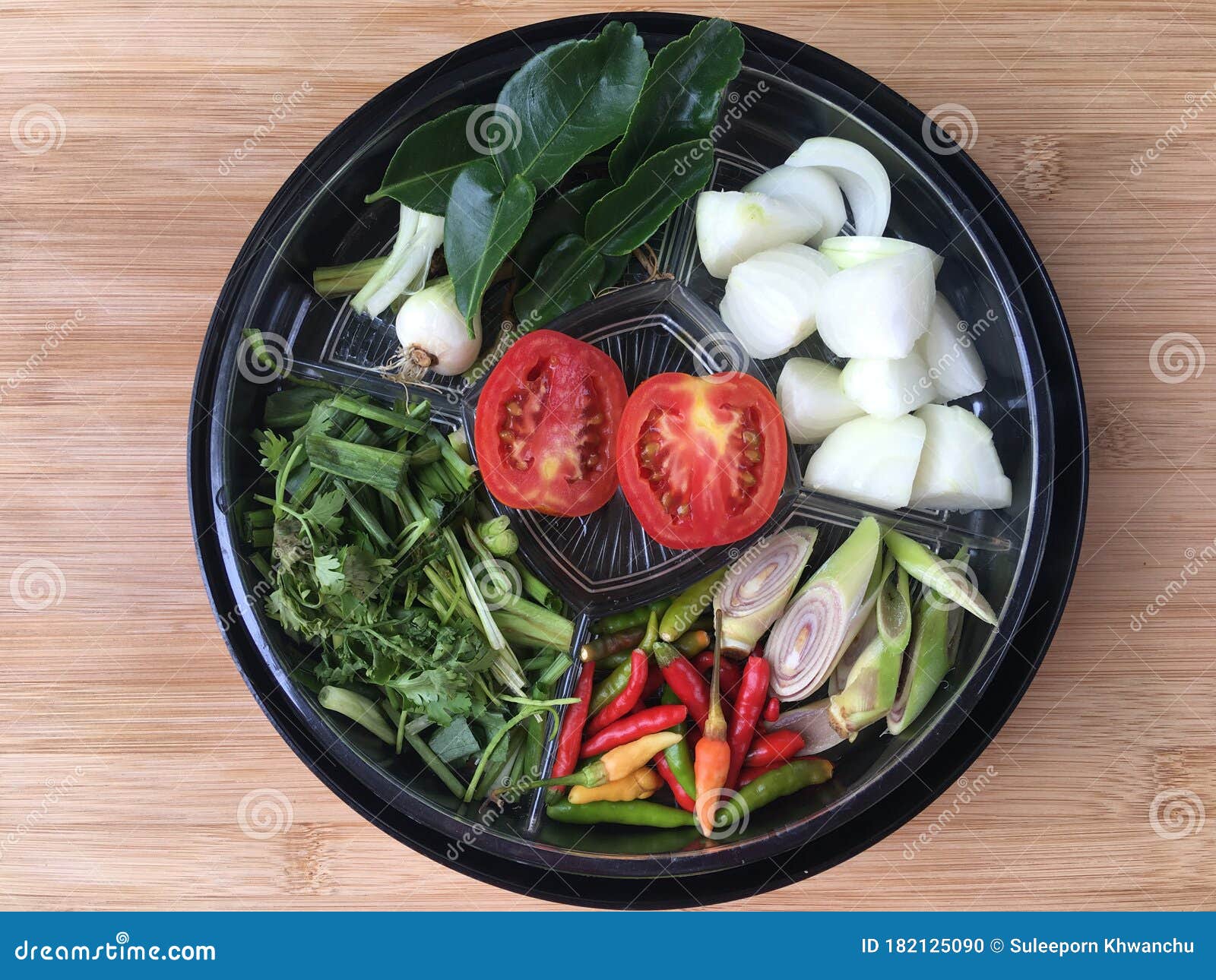 raw materials  and famous menu tom yum .