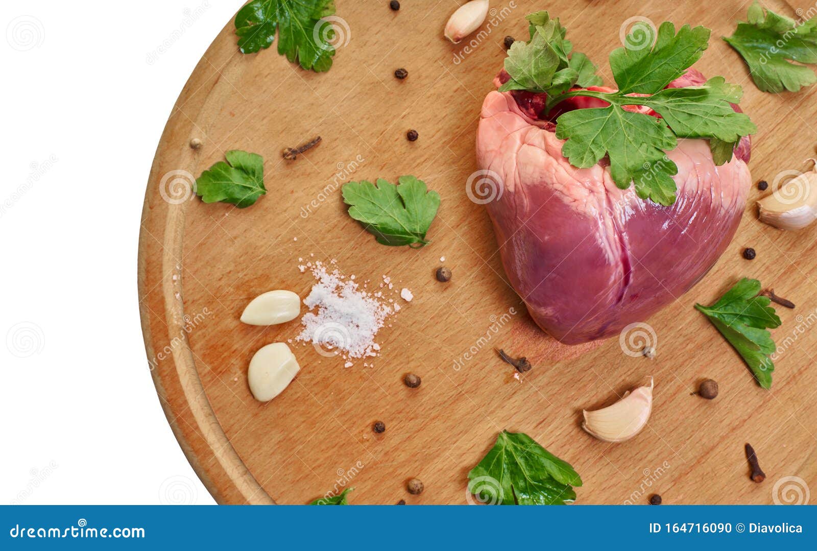 Raw Meat, Beef Heart with Seasonings Stock Photo Image of ingredient