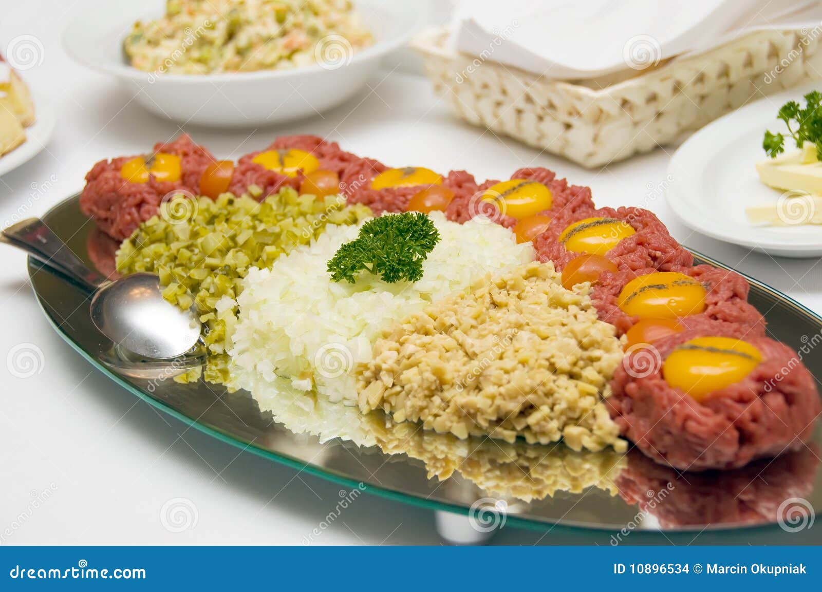 Raw meat dish stock photo. Image of fresh, spoons, spoon 10896534