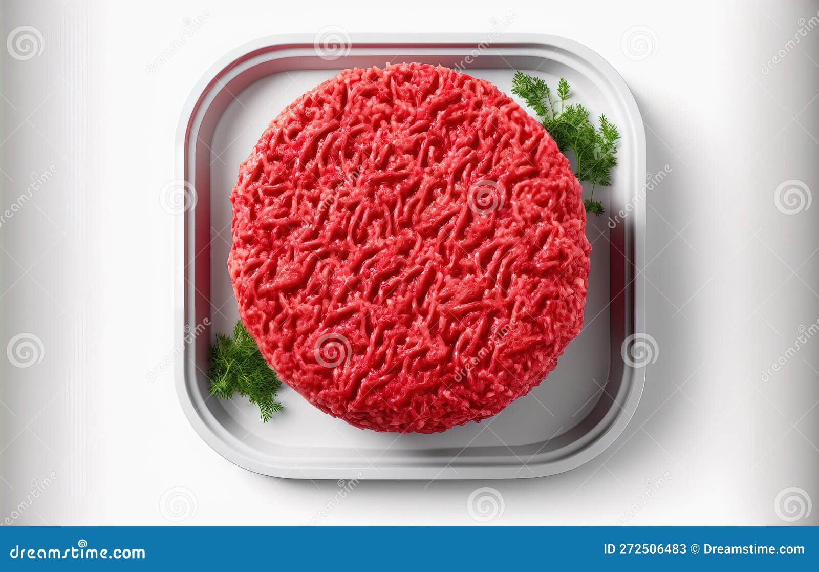 Raw Meat, Minced Beef, Isolated on a White Background Stock