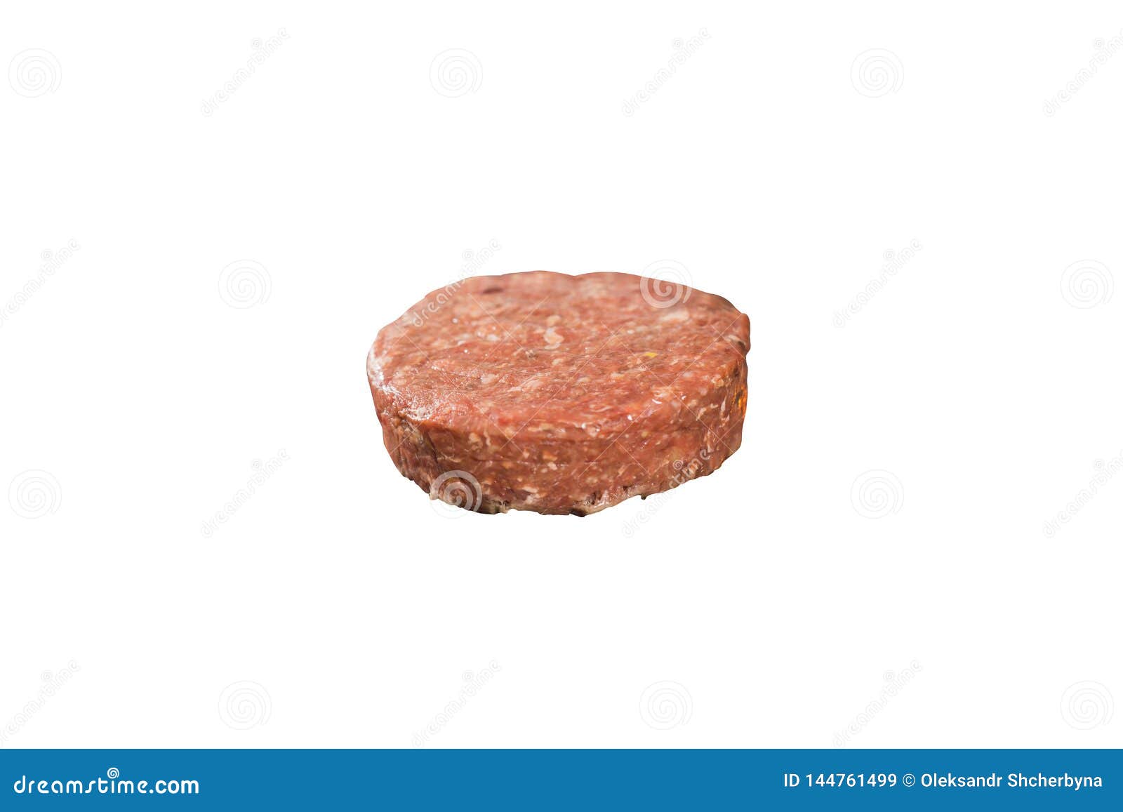 Raw Meat Patty for Burger on White Background Stock Image - Image of