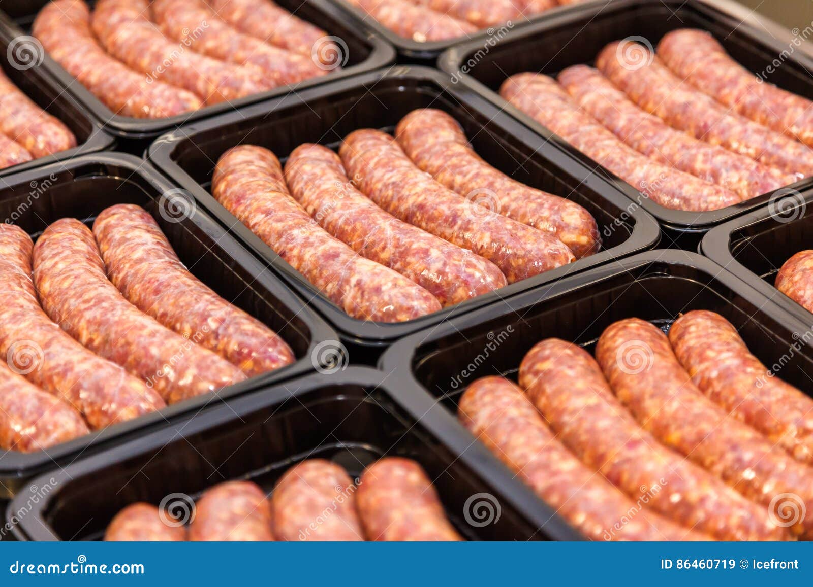 Raw Meat Sausages in Packing Box Stock Image Image of meal, pork
