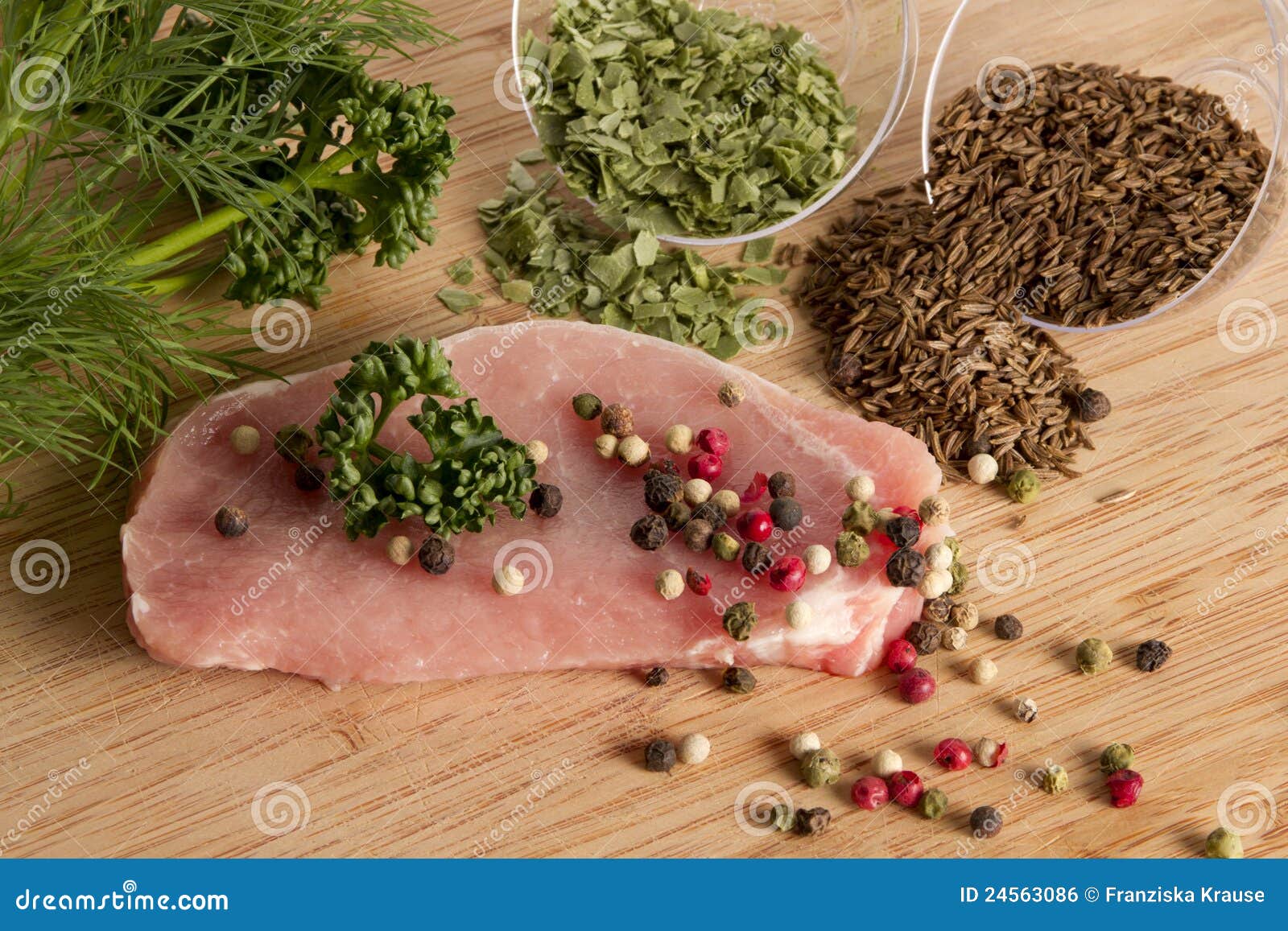 Raw meat with spices stock photo. Image of pepper, detail 24563086