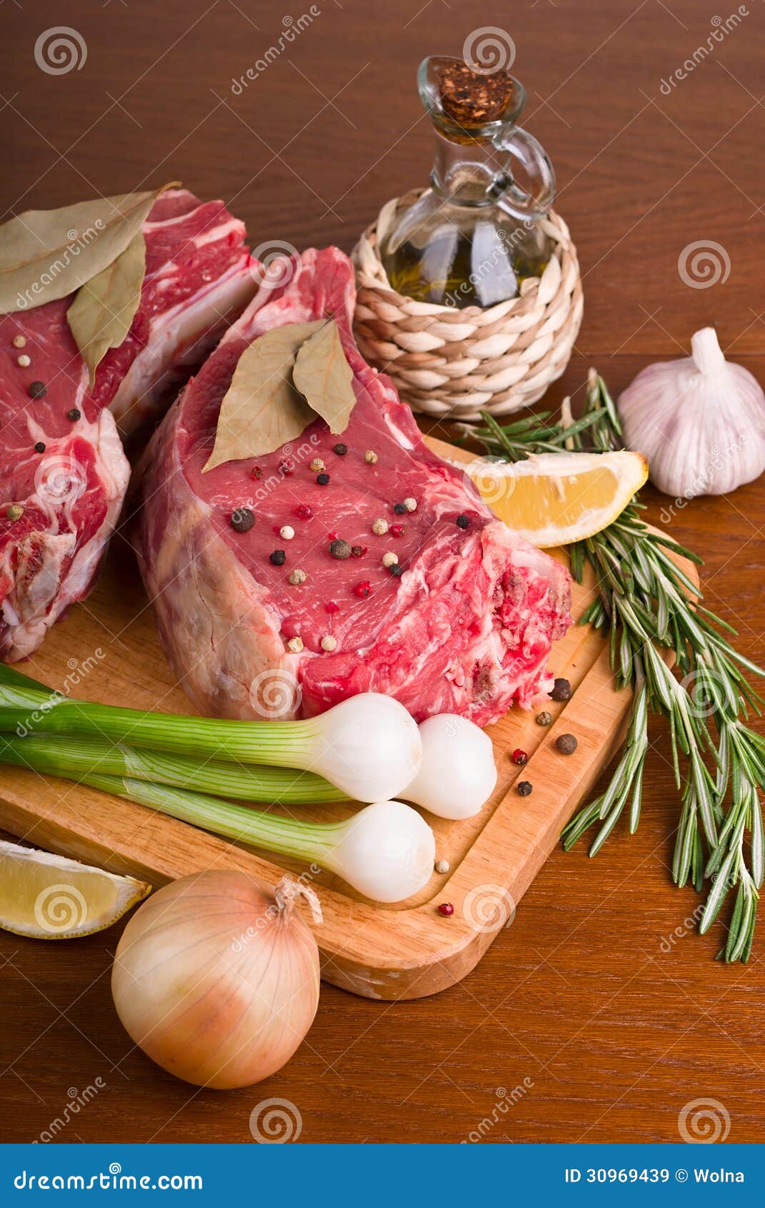 Raw meat with spices stock image. Image of butchery, diet 30969439