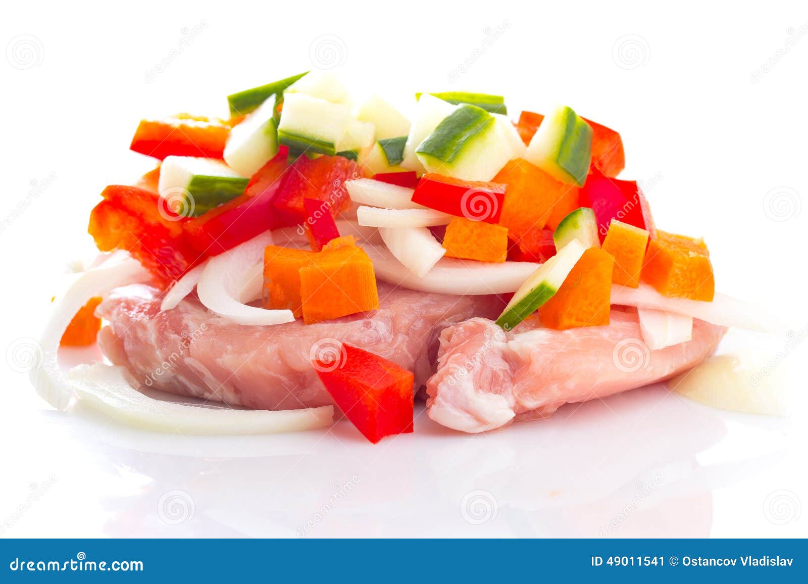 Raw Meat, Vegetables Mix for Teppanyaki Isolated Stock Image Image of