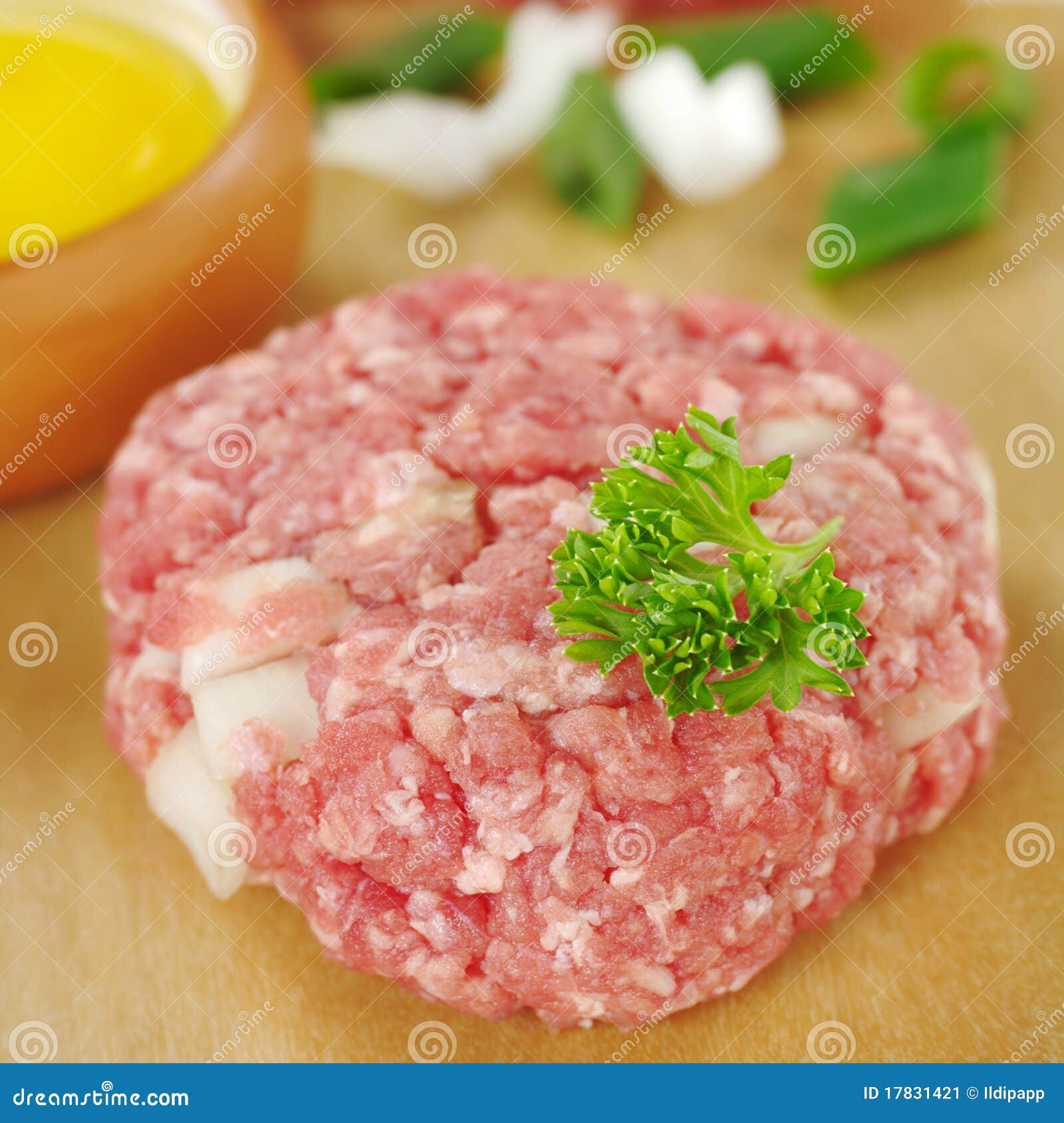 Raw Meatball with Parsley stock image. Image of selective 17831421