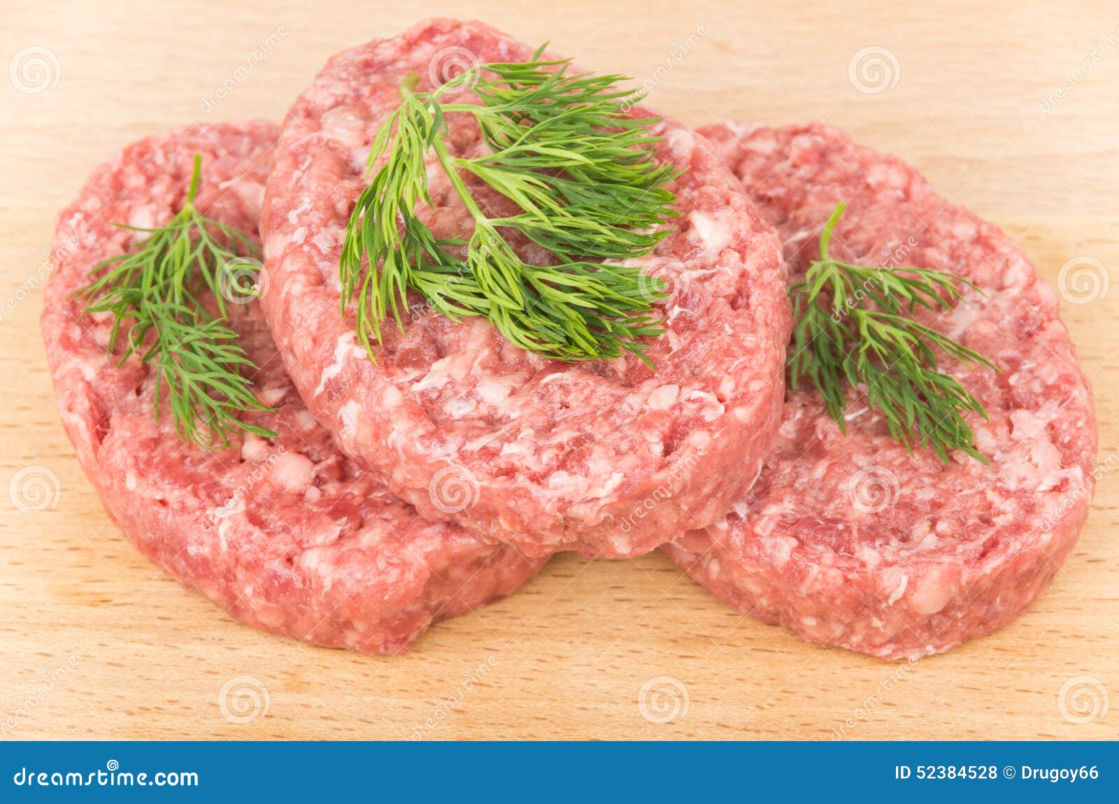Raw Meatballs of Ground Beef with Dill Stock Photo Image of object