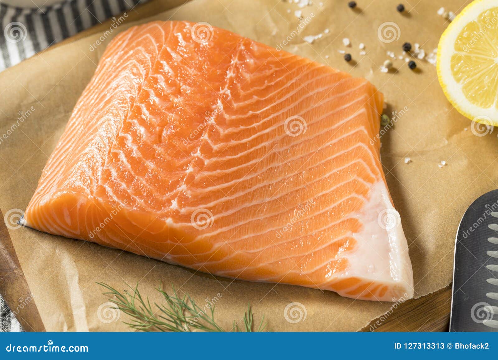 raw organic atlantic salmon fillet