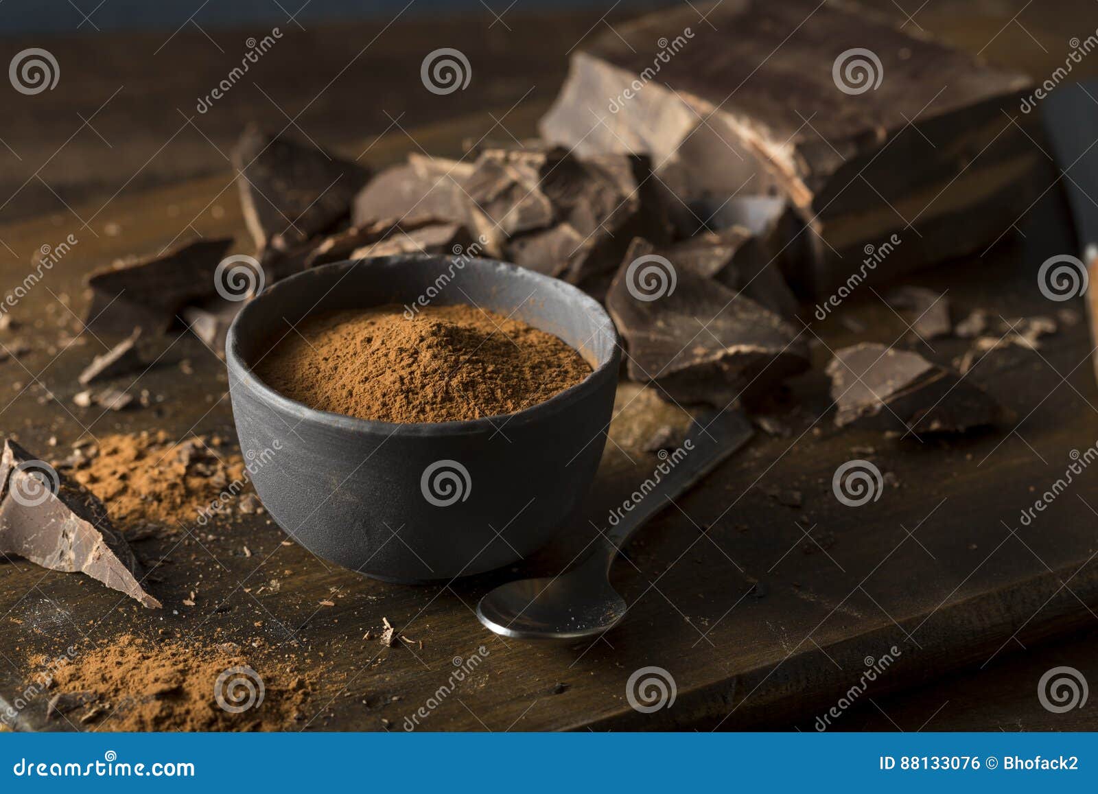 Raw Organic Dark Chocolate Cocoa Powder Stock Photo Image of caffeine