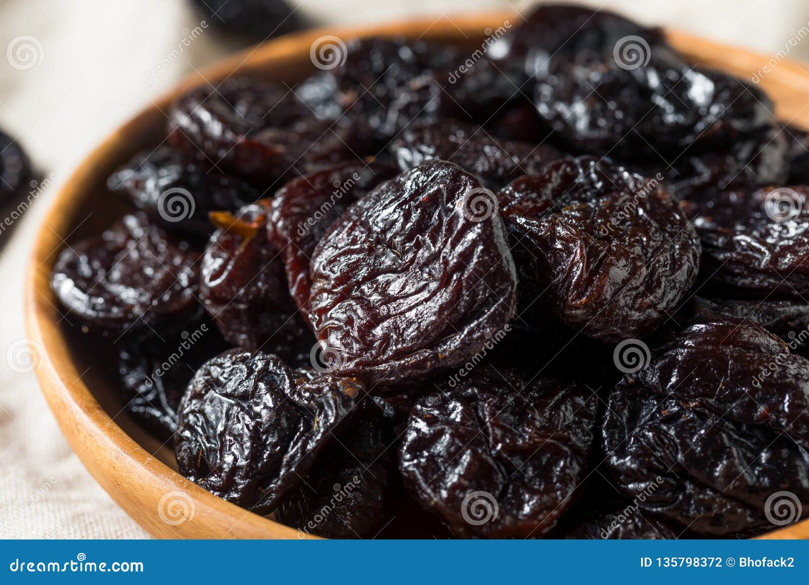 Raw Organic Dry Prunes stock photo. Image of food, nature 135798372