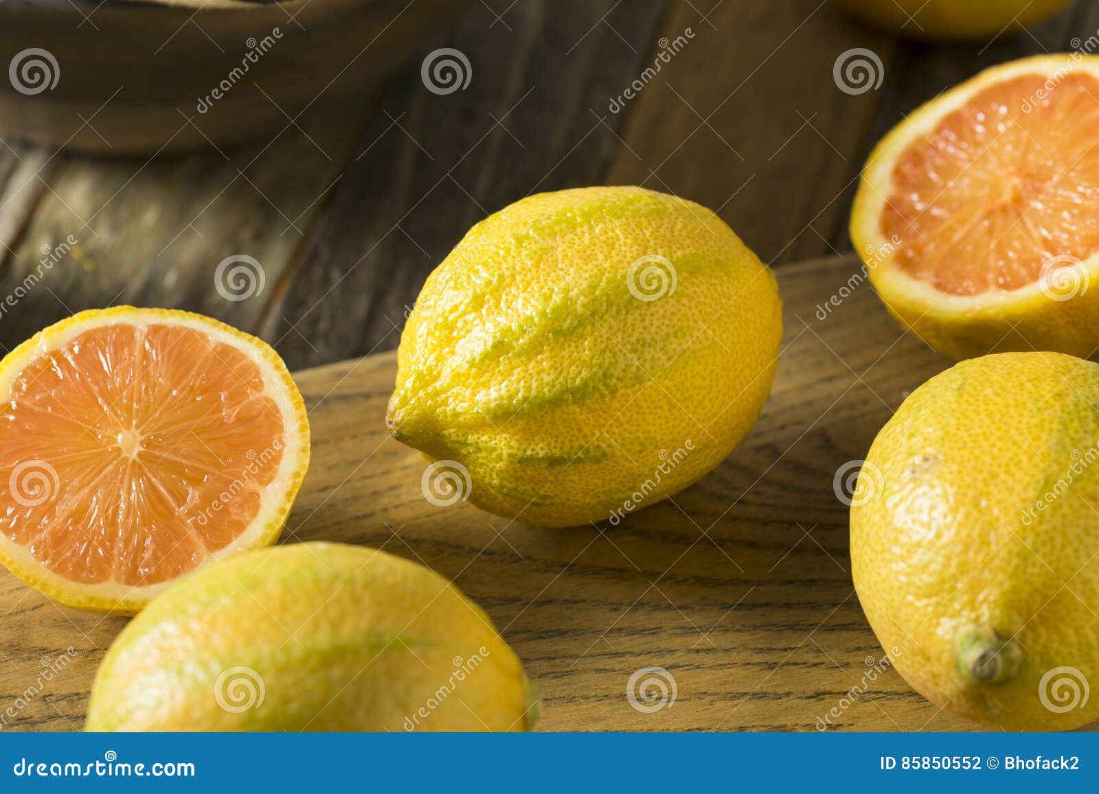 Raw Organic Pink Lemons stock photo. Image of refreshing 85850552