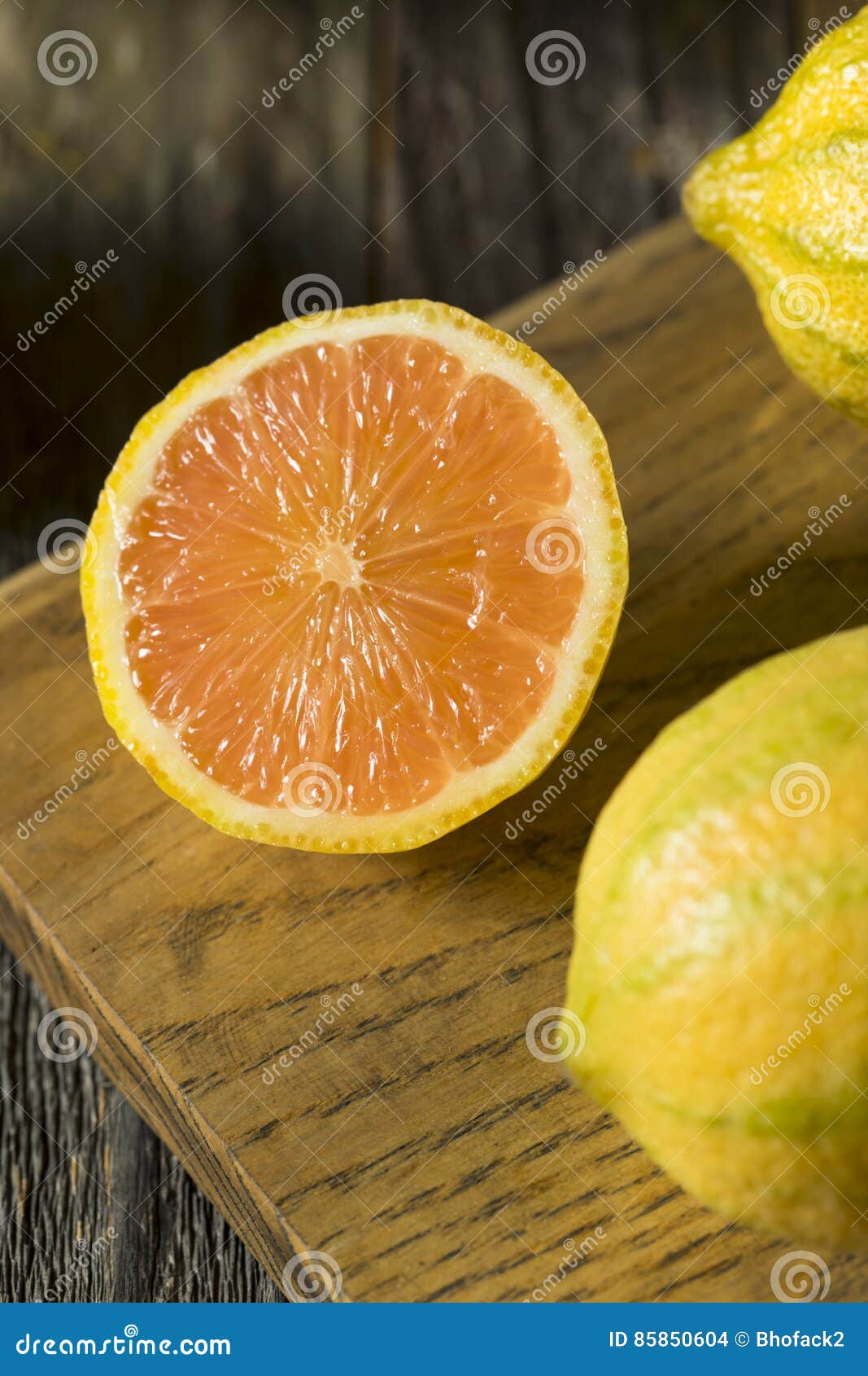 Raw Organic Pink Lemons stock photo. Image of organic 85850604