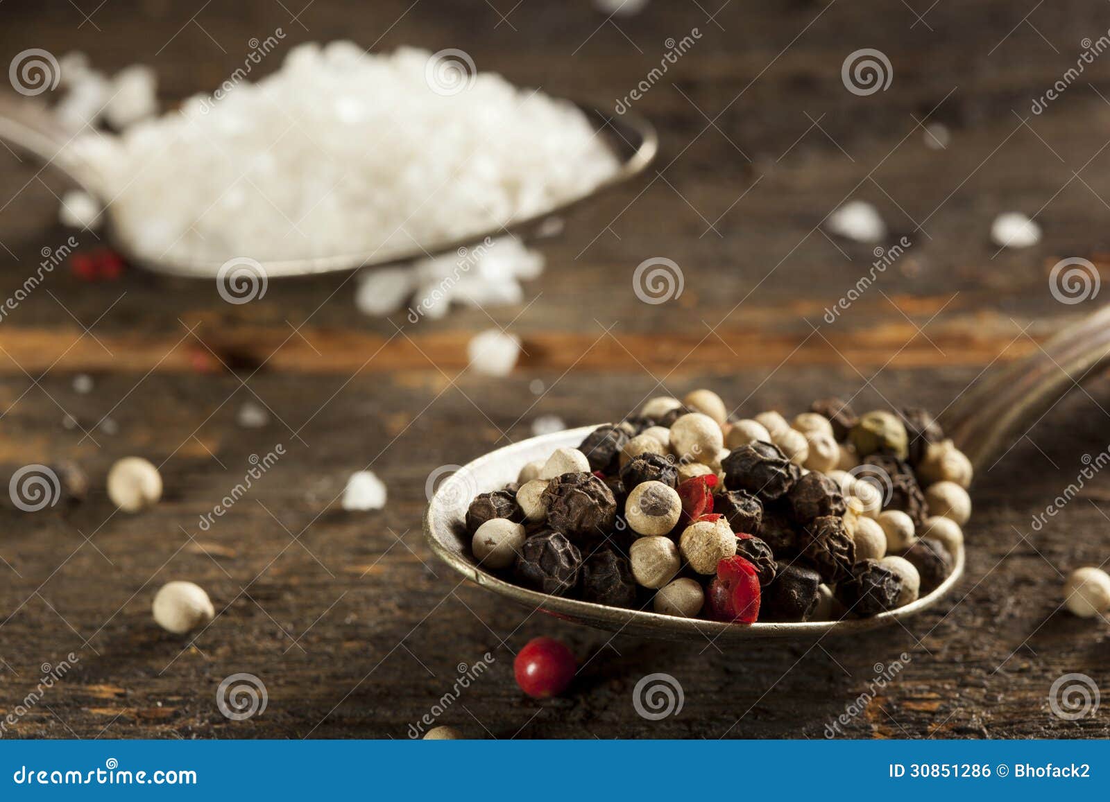 Raw Organic Sea Salt and Pepper Stock Photo Image of pile, seasoning