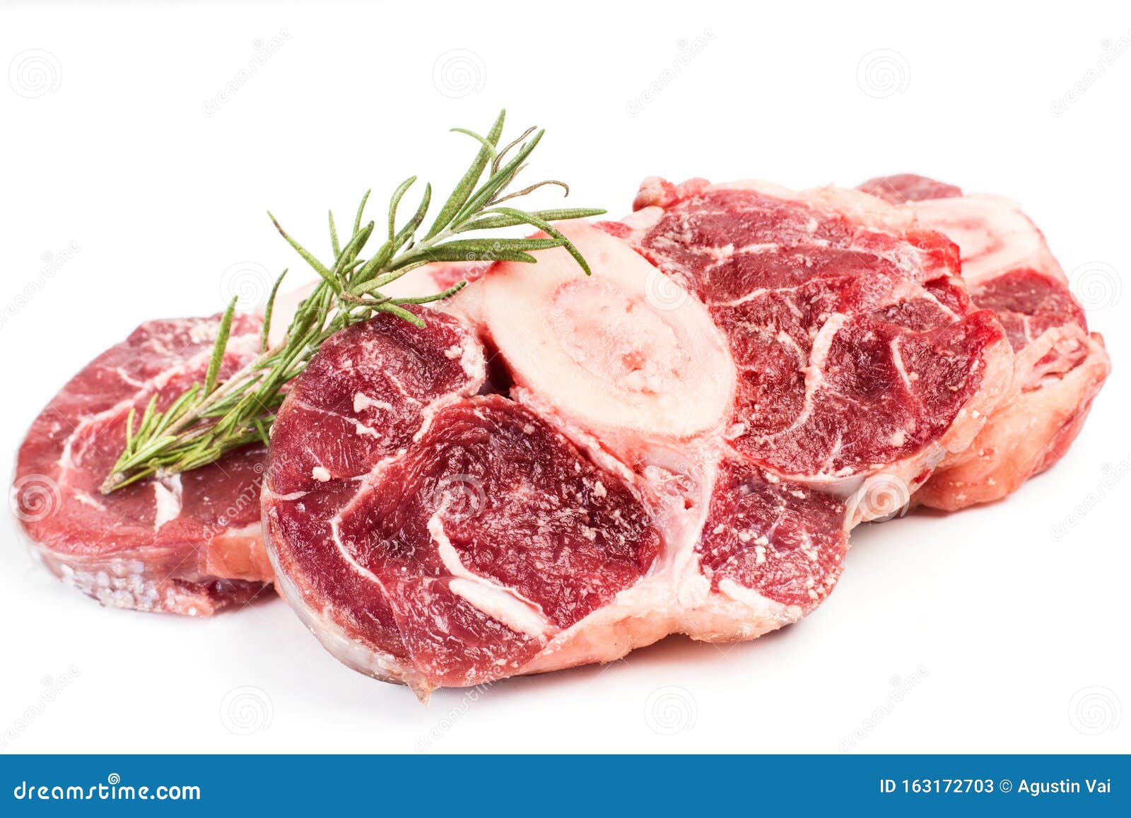 raw osso buco on a white background