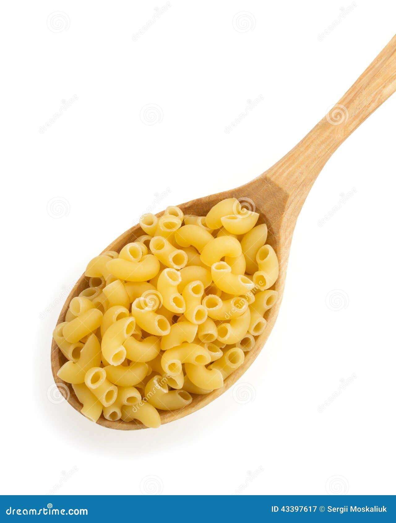 Raw Pasta in Spoon on White Stock Image Image of product, life 43397617