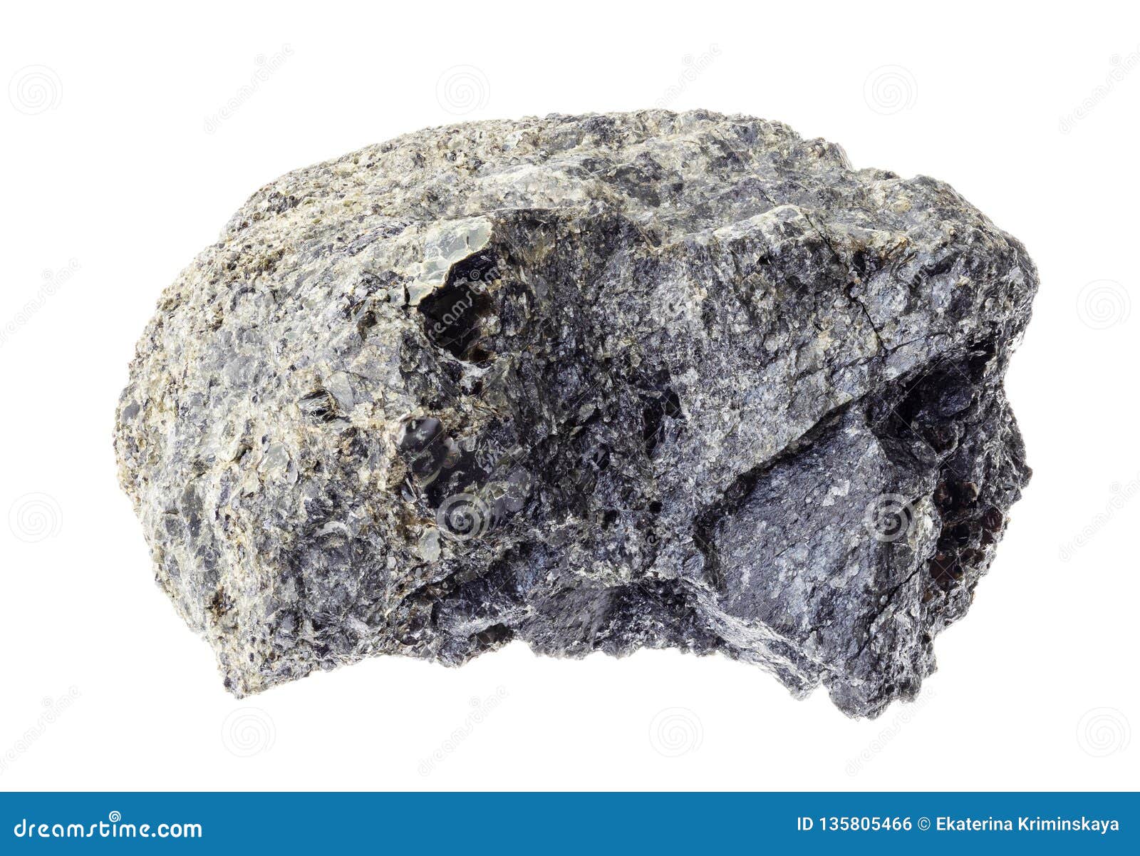Raw Peridotite Rock with Phlogopite Mica on White Stock Photo - Image
