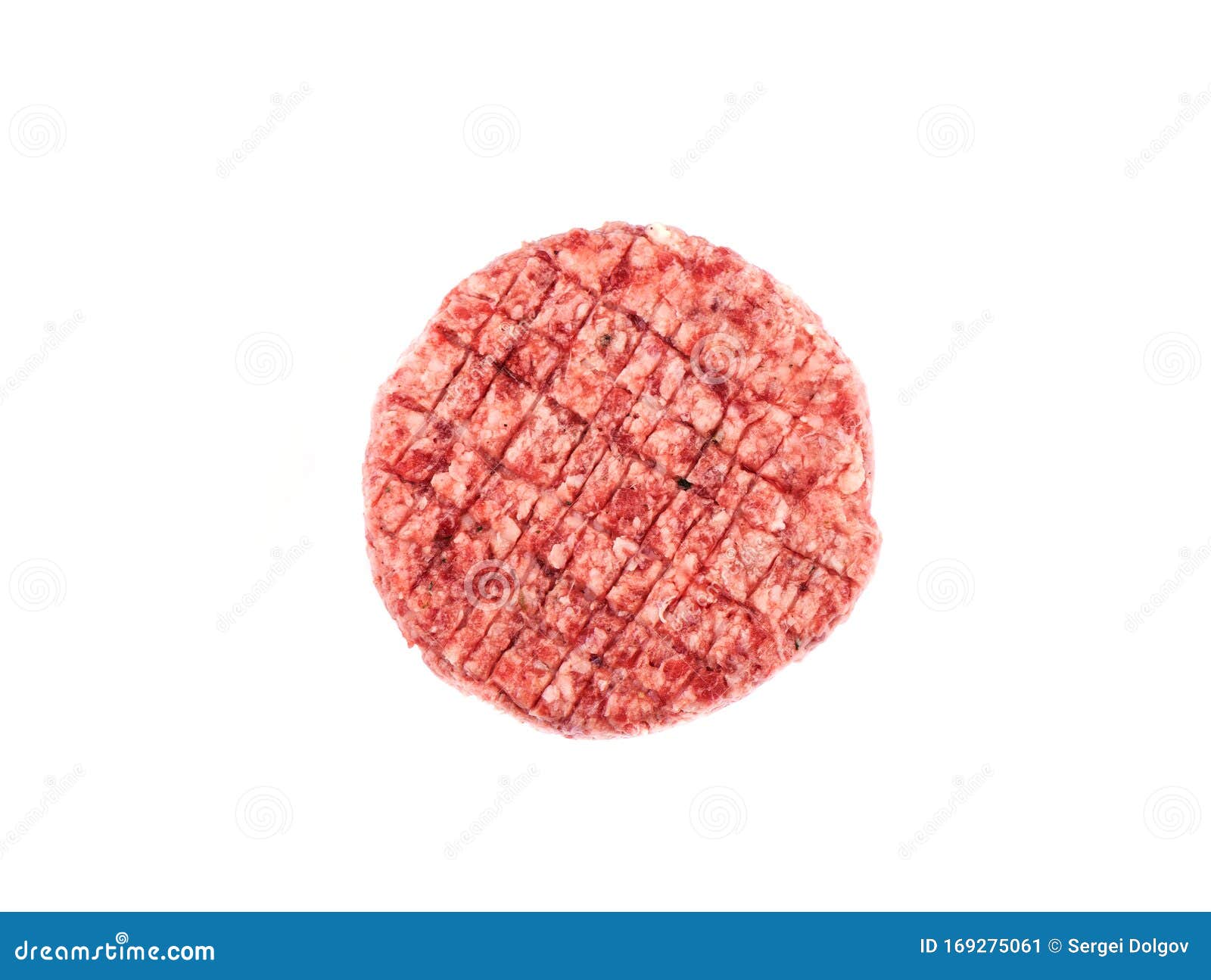 Raw Pink Beef Cutlet Isolated on a White Background. Stock Image Image of close, junk 169275061