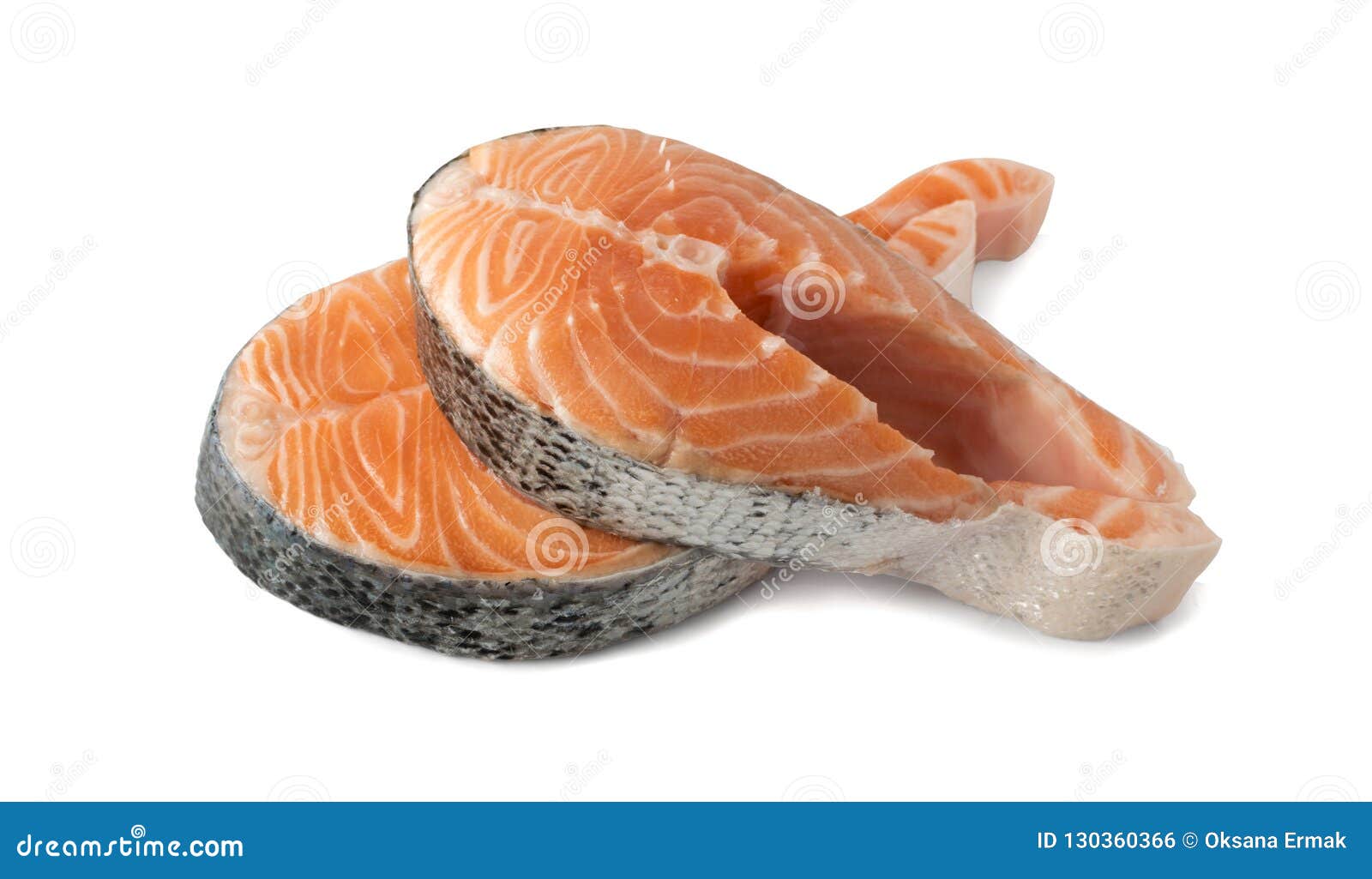 Raw Pink Salmon Steak, Red Fish, Chum or Trout Fillet Cut Out Stock Photo -  Image of clipping, meat: 130360366