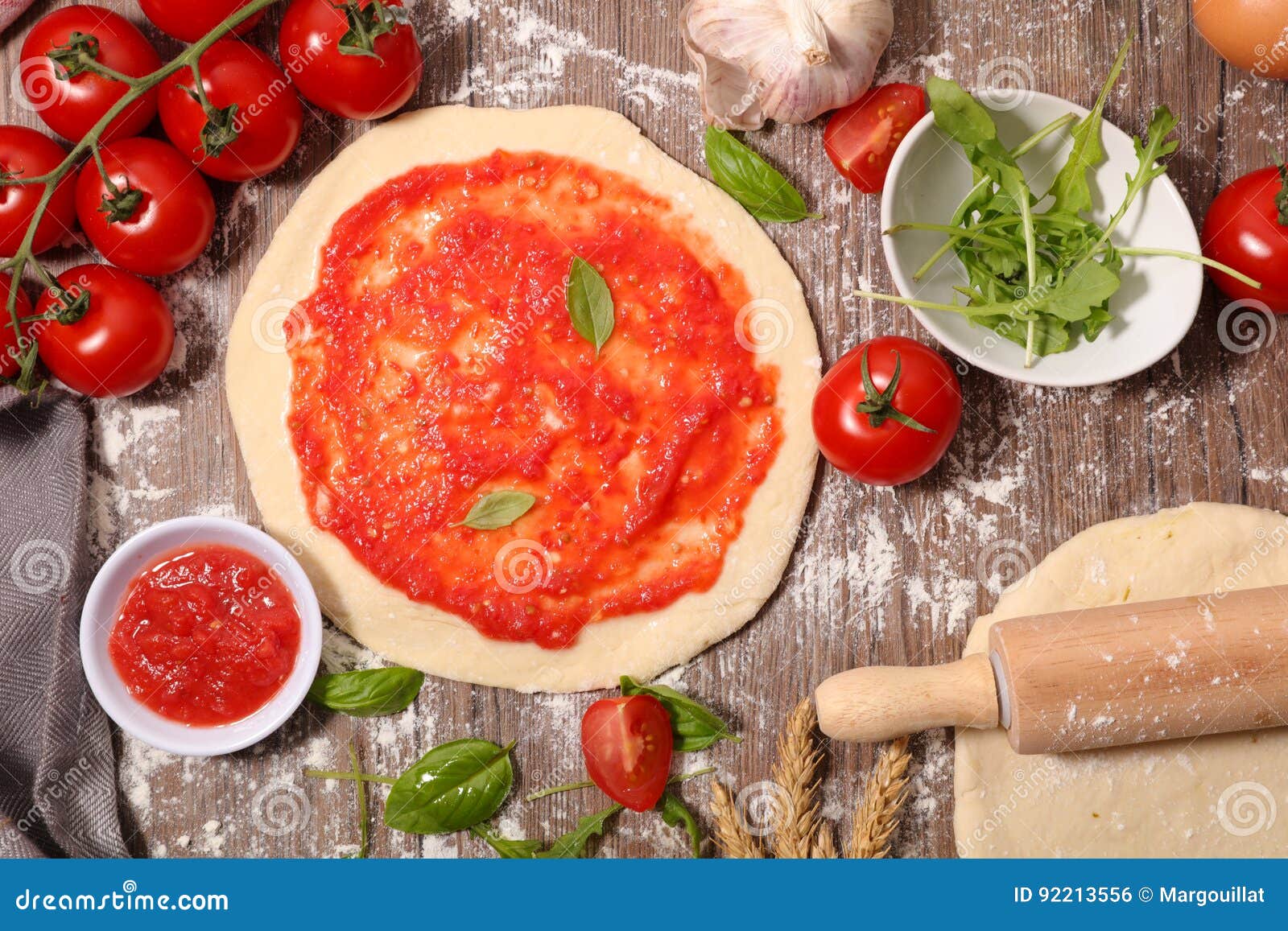 Raw pizza dough stock photo. Image of cook, cooking, italian 92213556