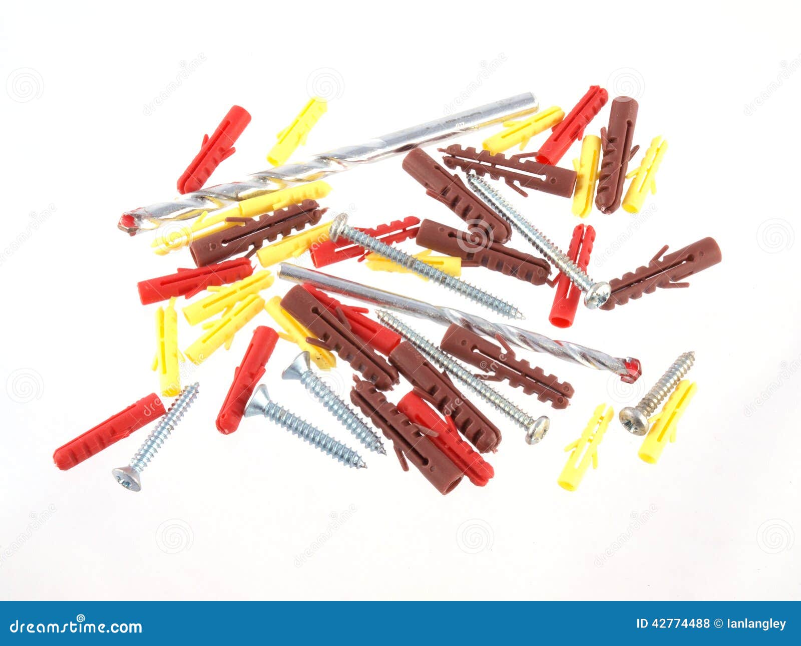 Raw Plugs With Drill And Screws Stock Photo Image of screws, close