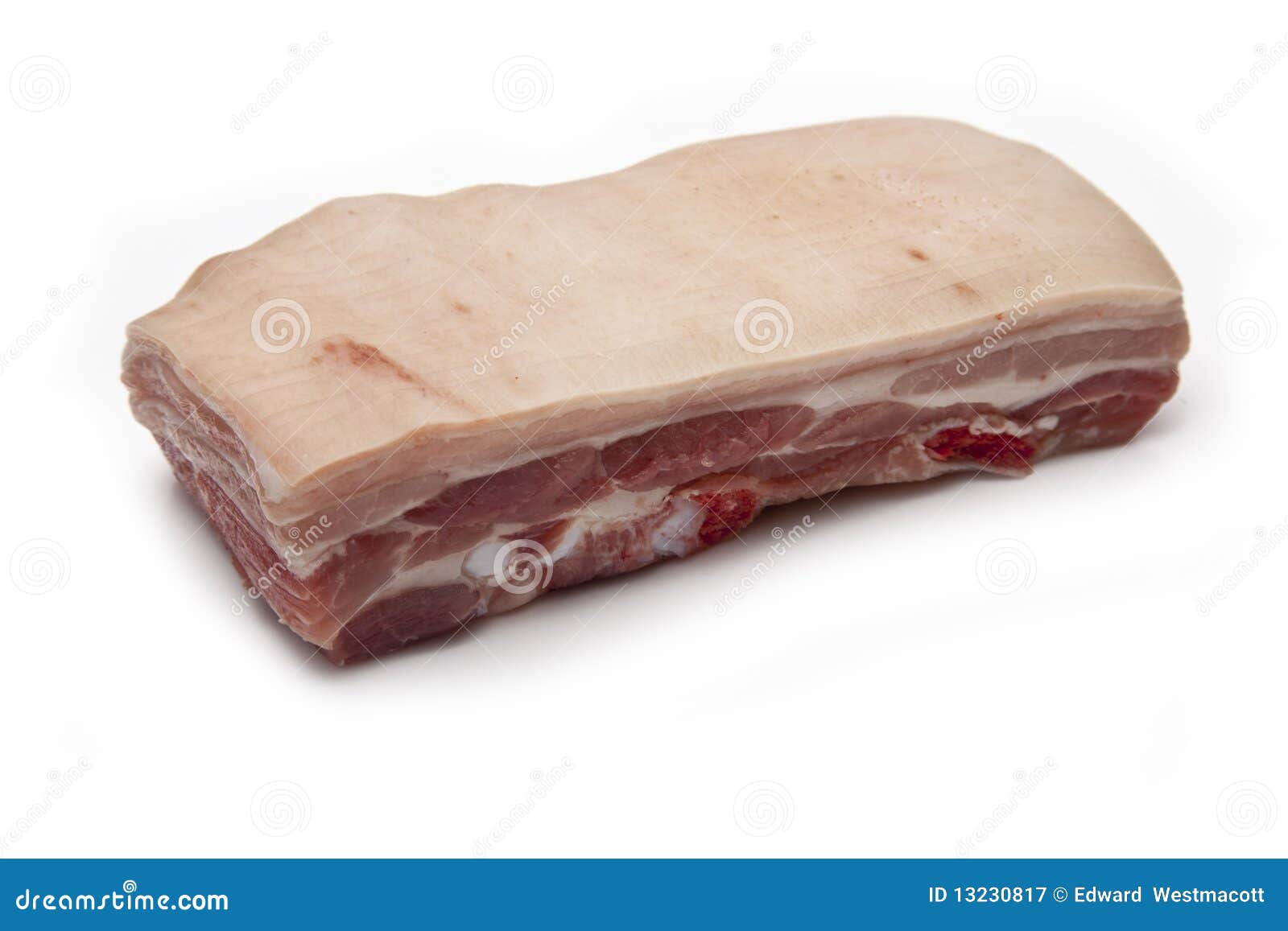 Raw Pork Belly joint stock image. Image of isolated, meat 13230817