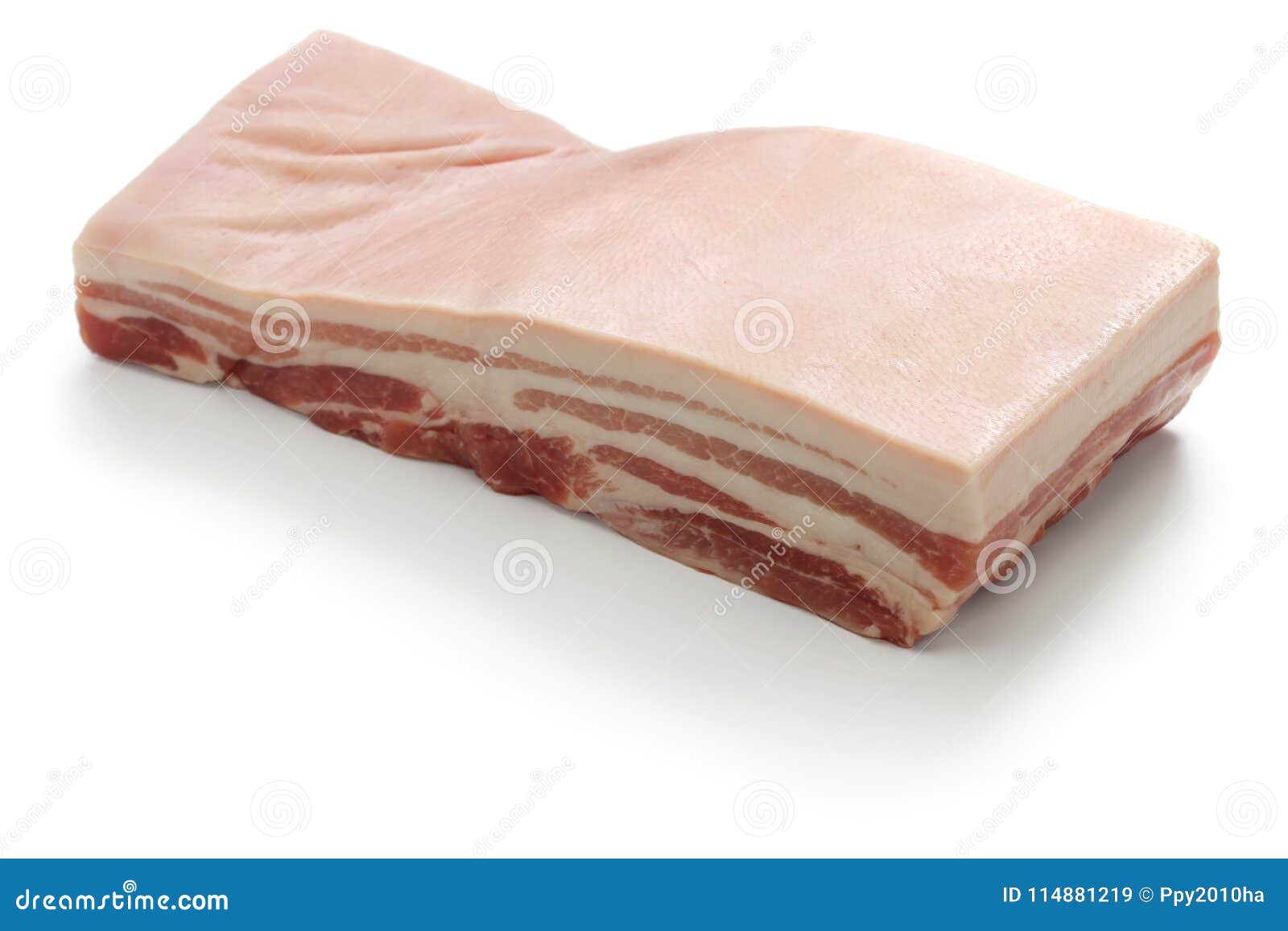 raw pork belly with rind