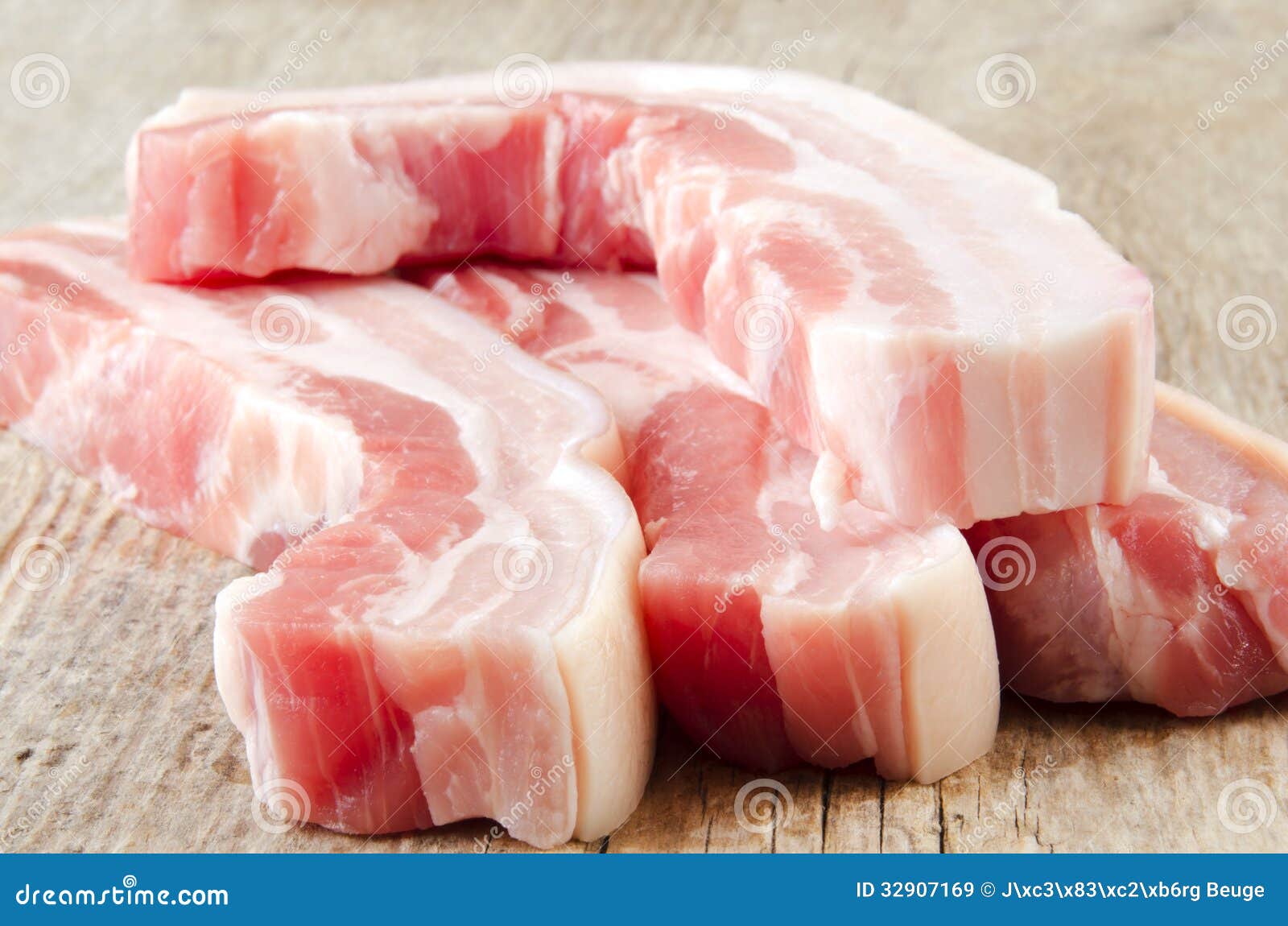 raw pork belly