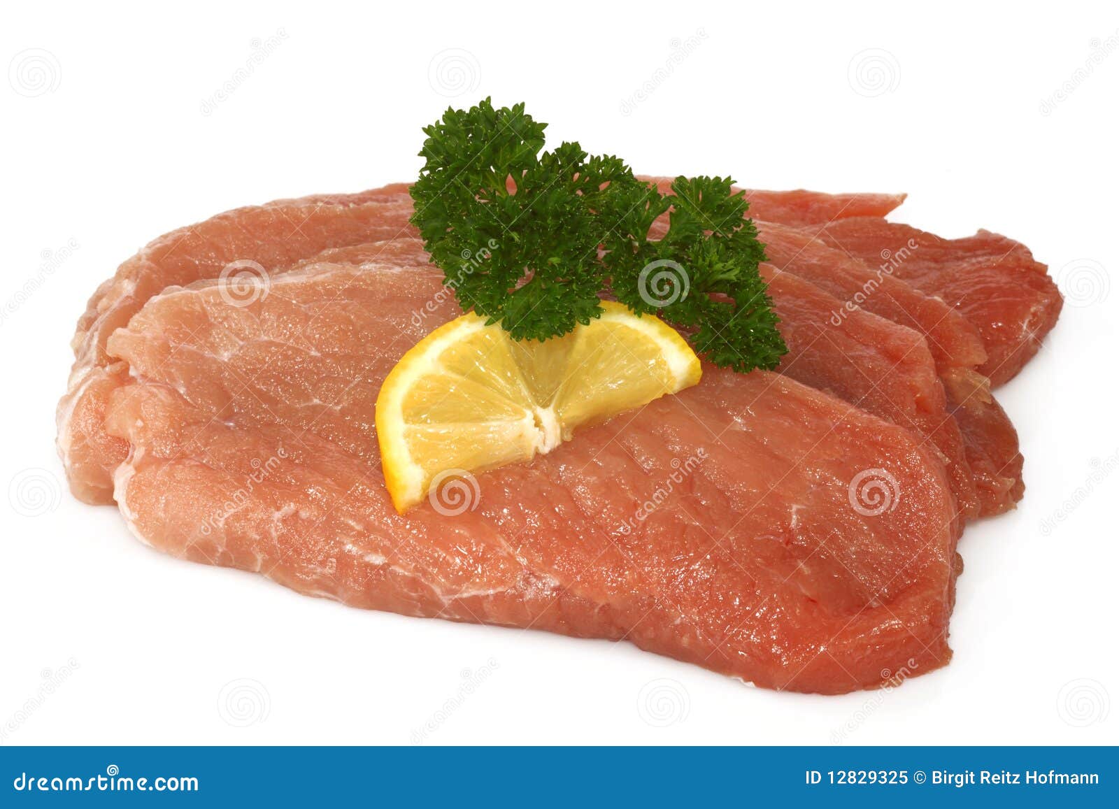 Raw pork cutlet schnitzel stock image. Image of protein 12829325