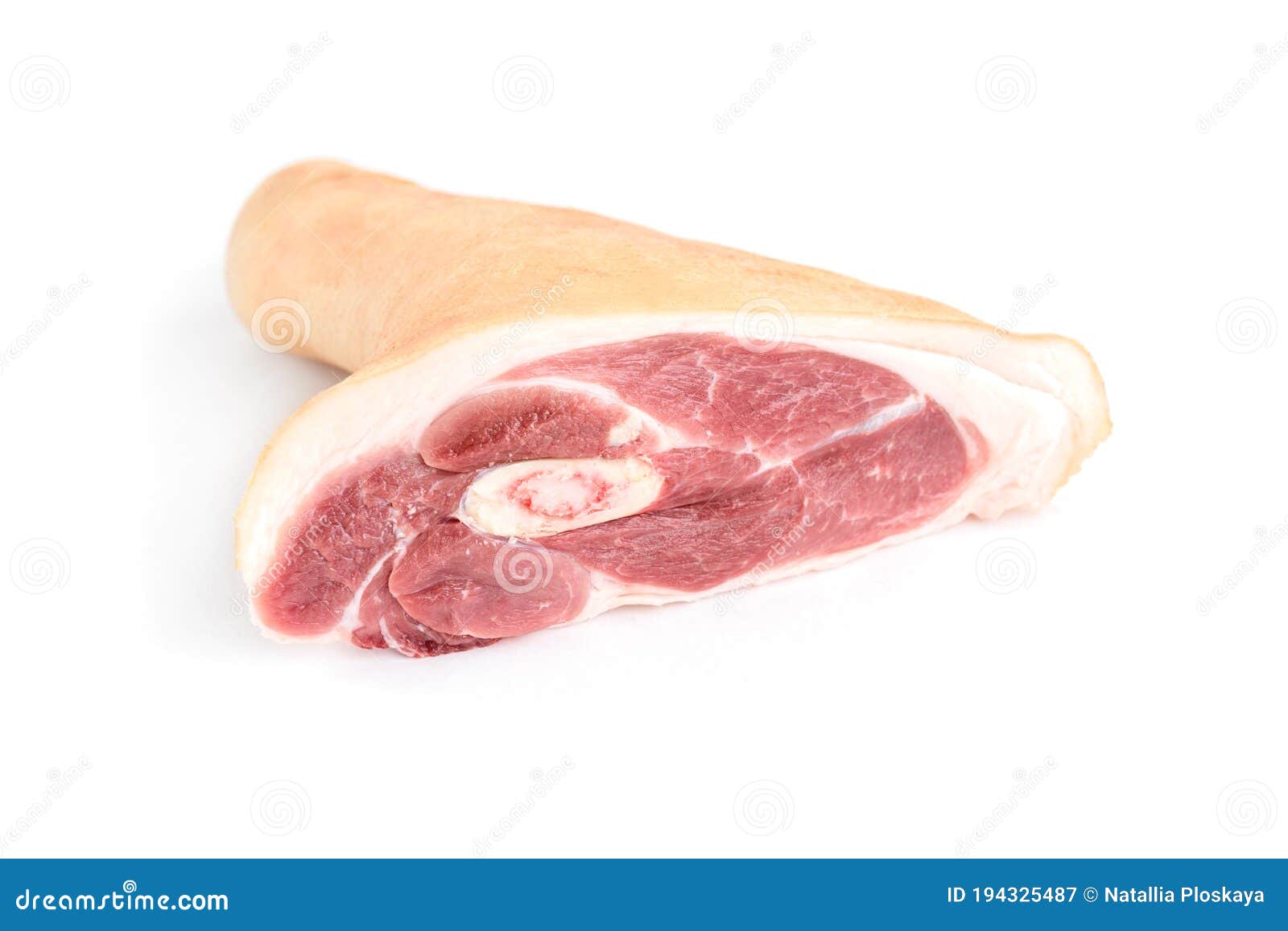 Raw Pork Knuckle Isolated on White Background. Stock Image Image of