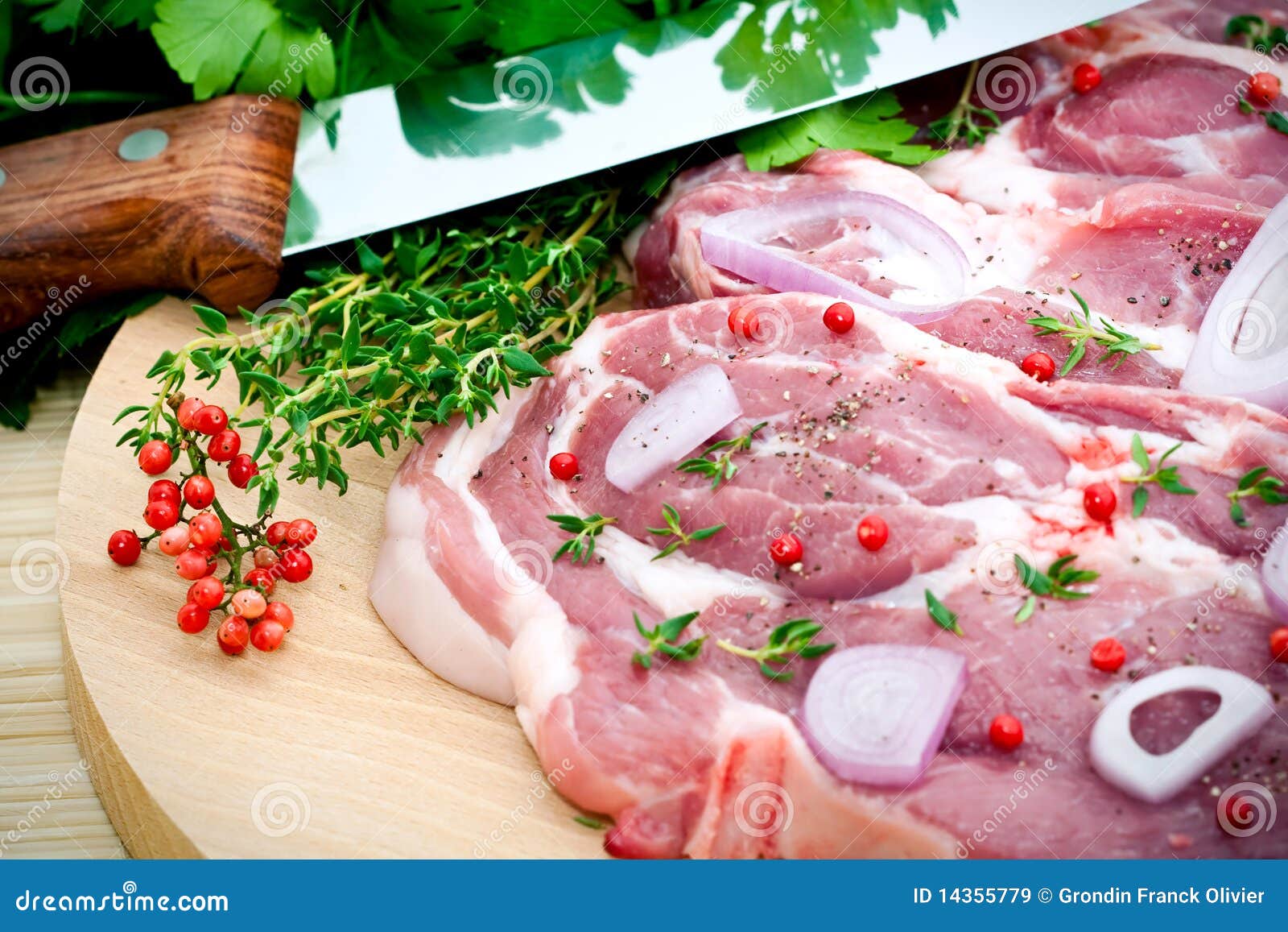 Raw Pork Meat and Seasoning Stock Image Image of seasoning, cuts