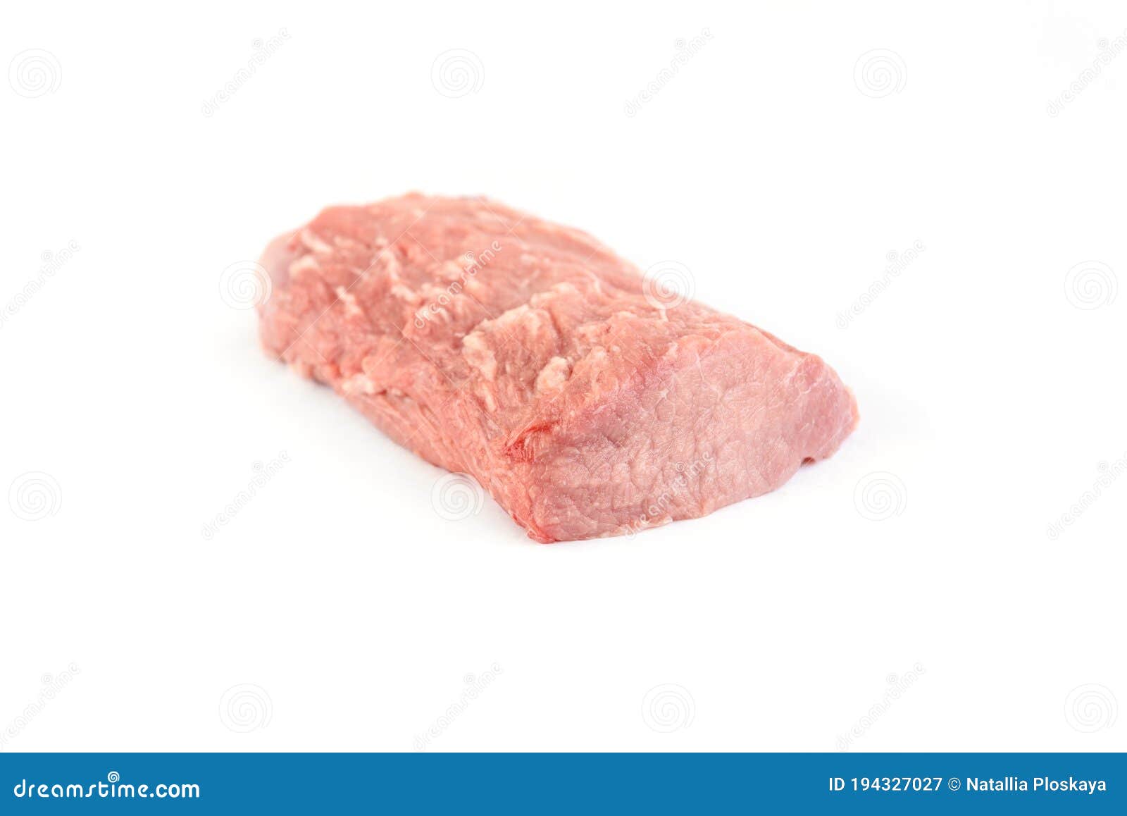 Raw Pork Neck Isolated on White Background Stock Image - Image of chop