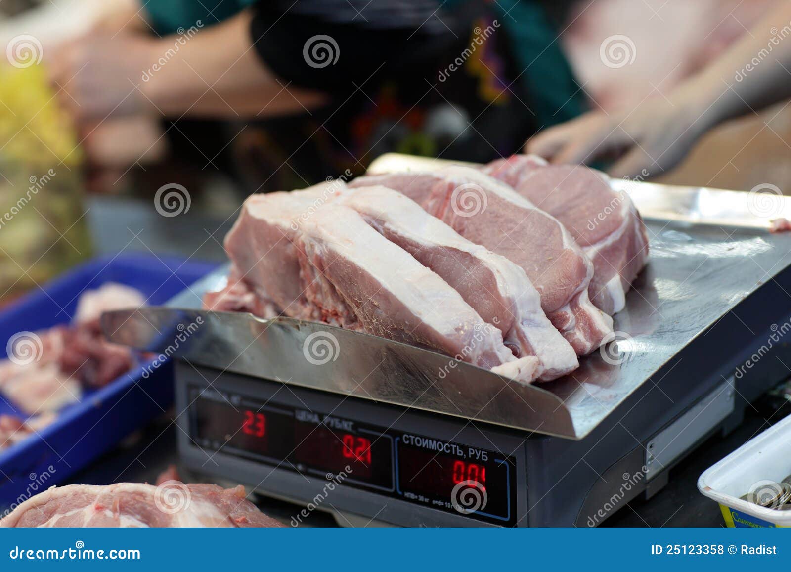 Raw pork for sale stock photo. Image of stall, meat, heavy 25123358