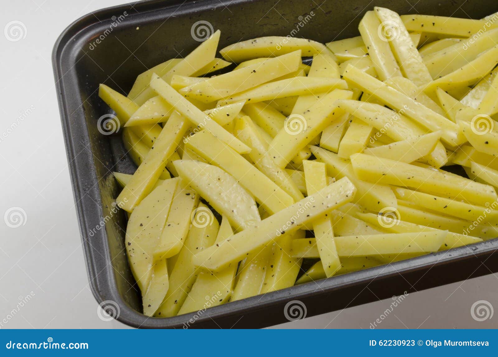 Raw Potatoes on the Drip Pan Stock Image Image of potatoes, object