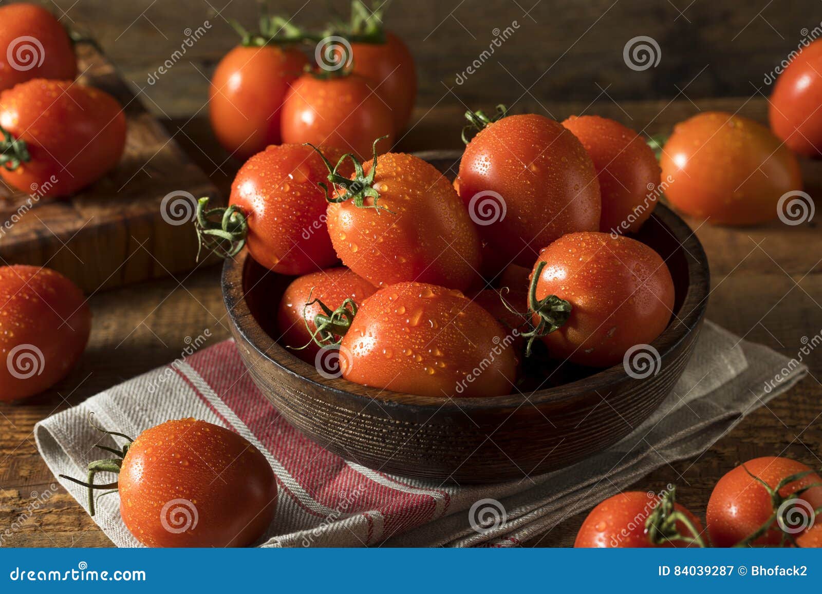 raw red organic roma tomatoes