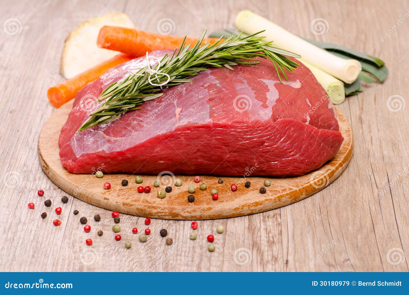 Raw Roast of Beef with Condiments Stock Image Image of spice, wooden 30180979