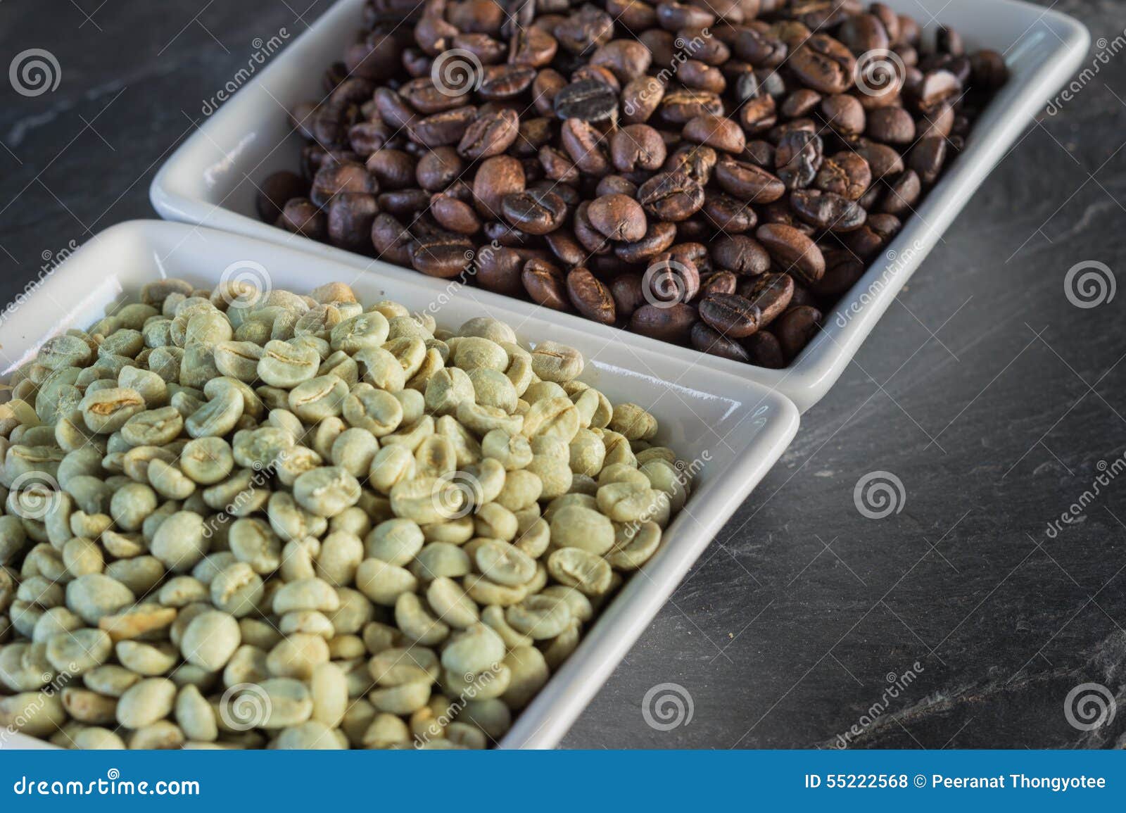 Raw and Roasted Coffee Beans Stock Photo Image of high, kinder 55222568