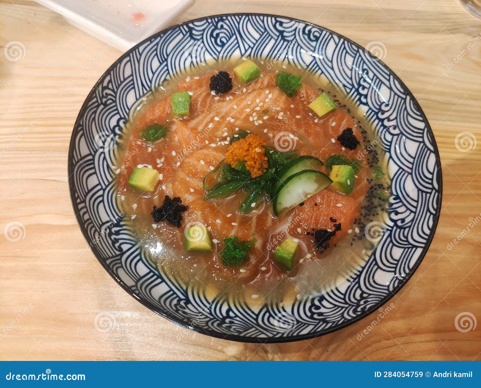 Raw Salmon Carpaccio Japanese Dish Stock Image Image of dish, salmon