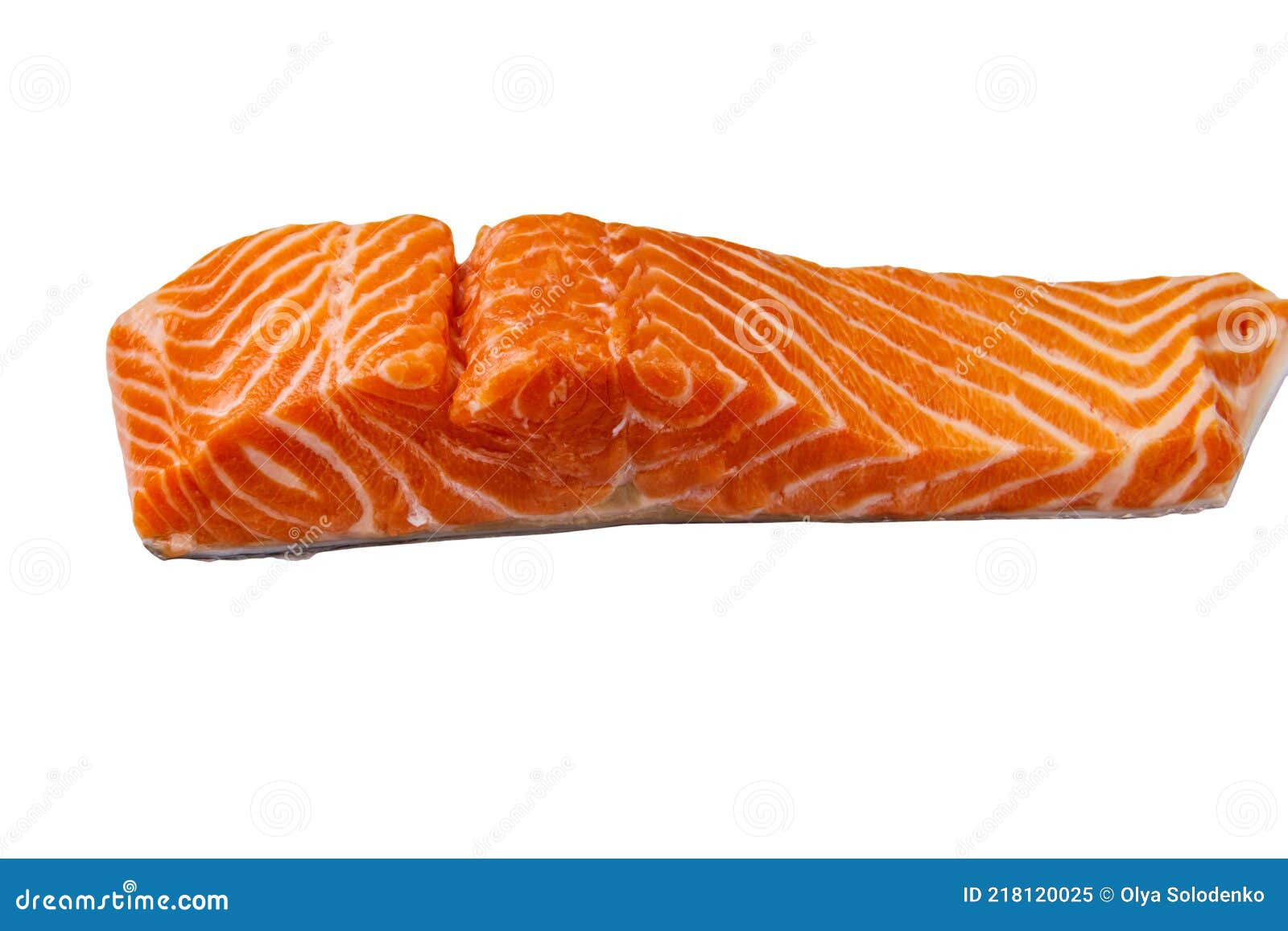 Raw Salmon Fillet Isolated on White Background Stock Image Image of