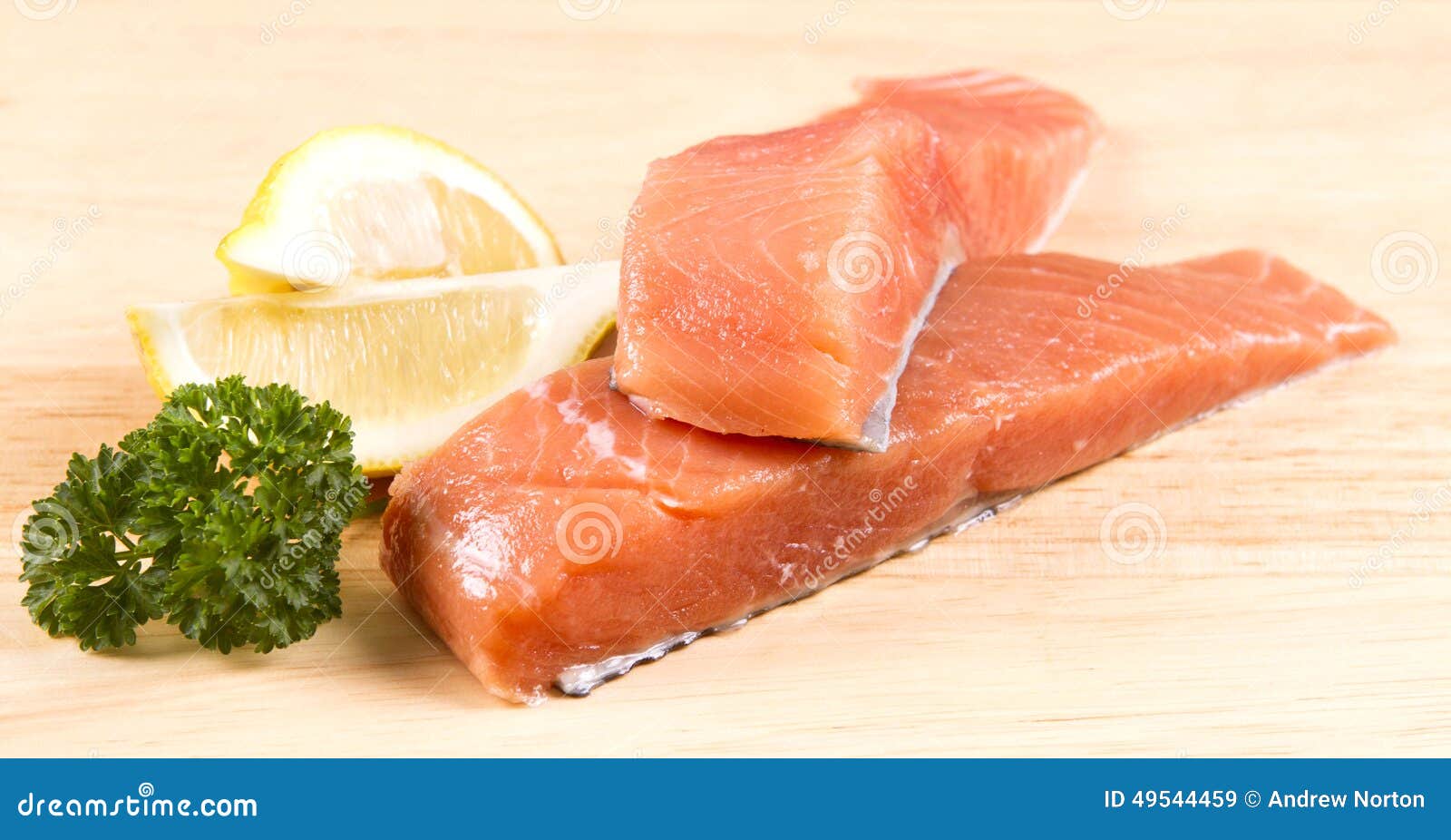 Raw salmon fillets stock image. Image of fillet, fish - 49544459